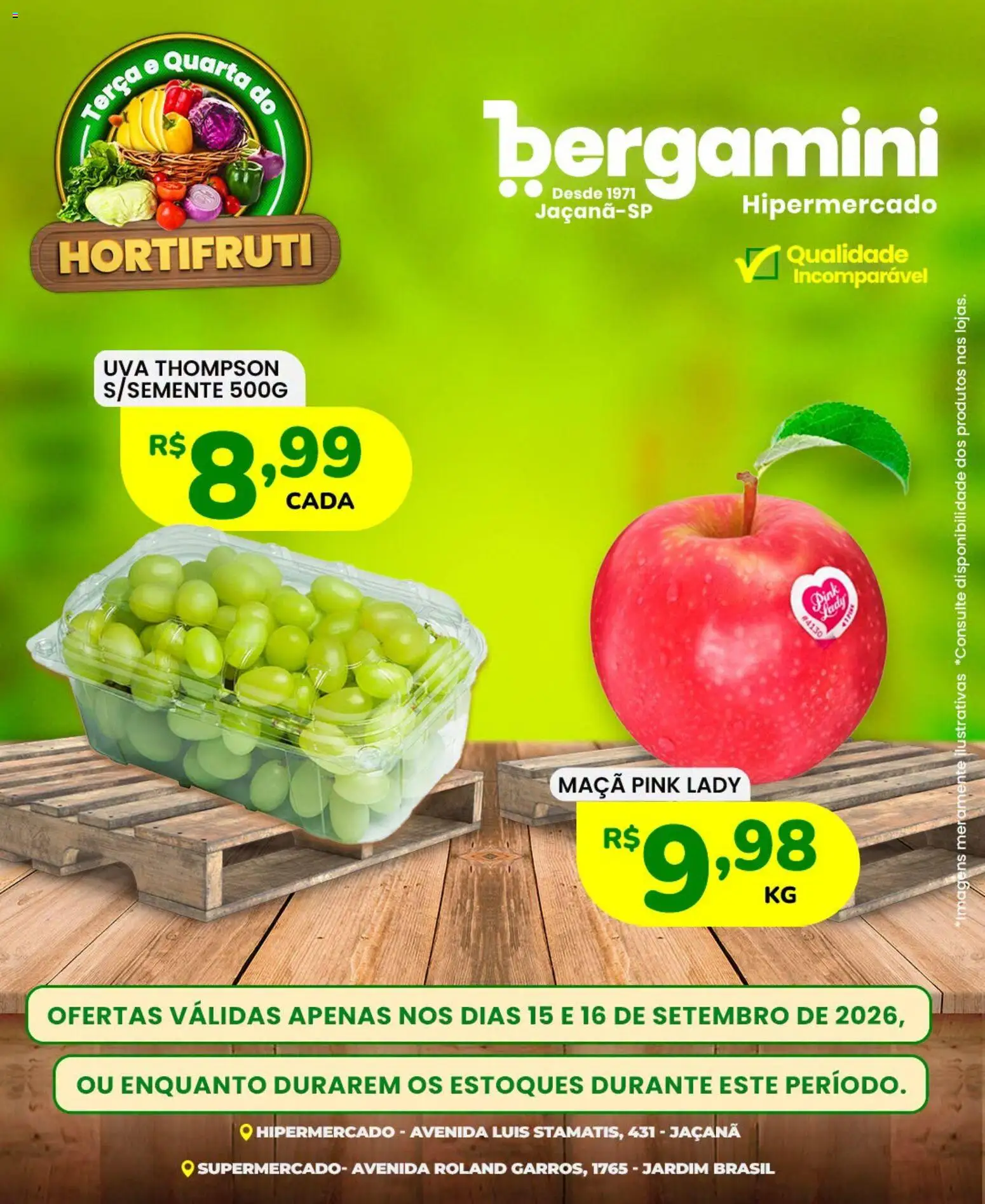 Supermercado Bergamini Folheto - válido de 15/09/2026 | Página: 9 | Produtos: Uva