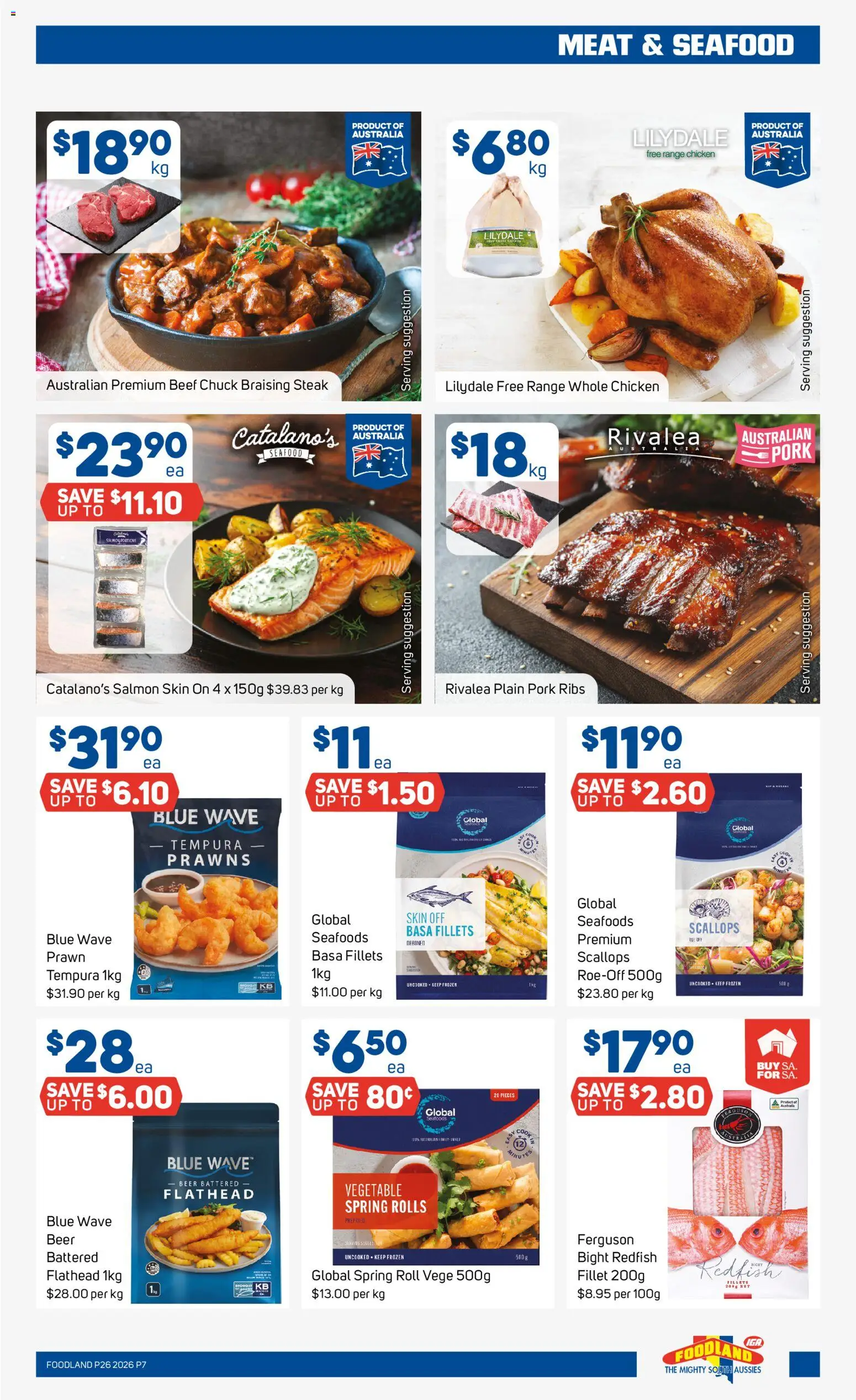 Foodland catalogue - valid from 24/06/2026 | Page: 7 | Products: Beer, Pork, Prawns, Seafood