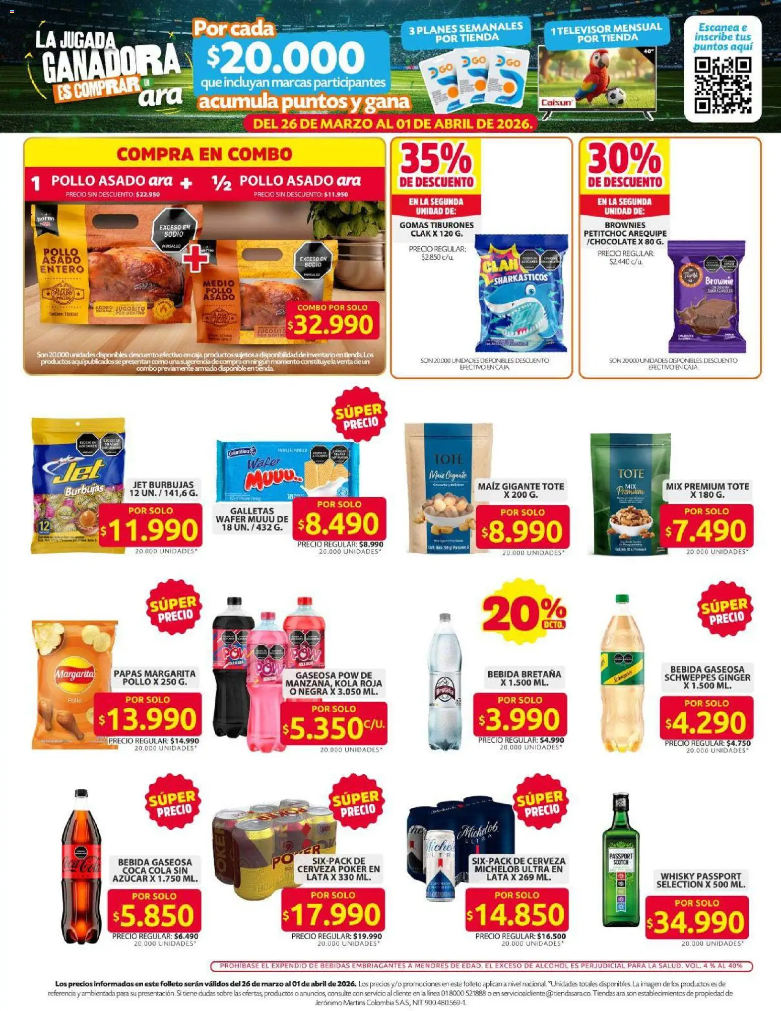 Ara revista - valida desde el 19.03.2026 | Página: 4 | Productos: Arequipe, Gaseosa, Cama, Plátano