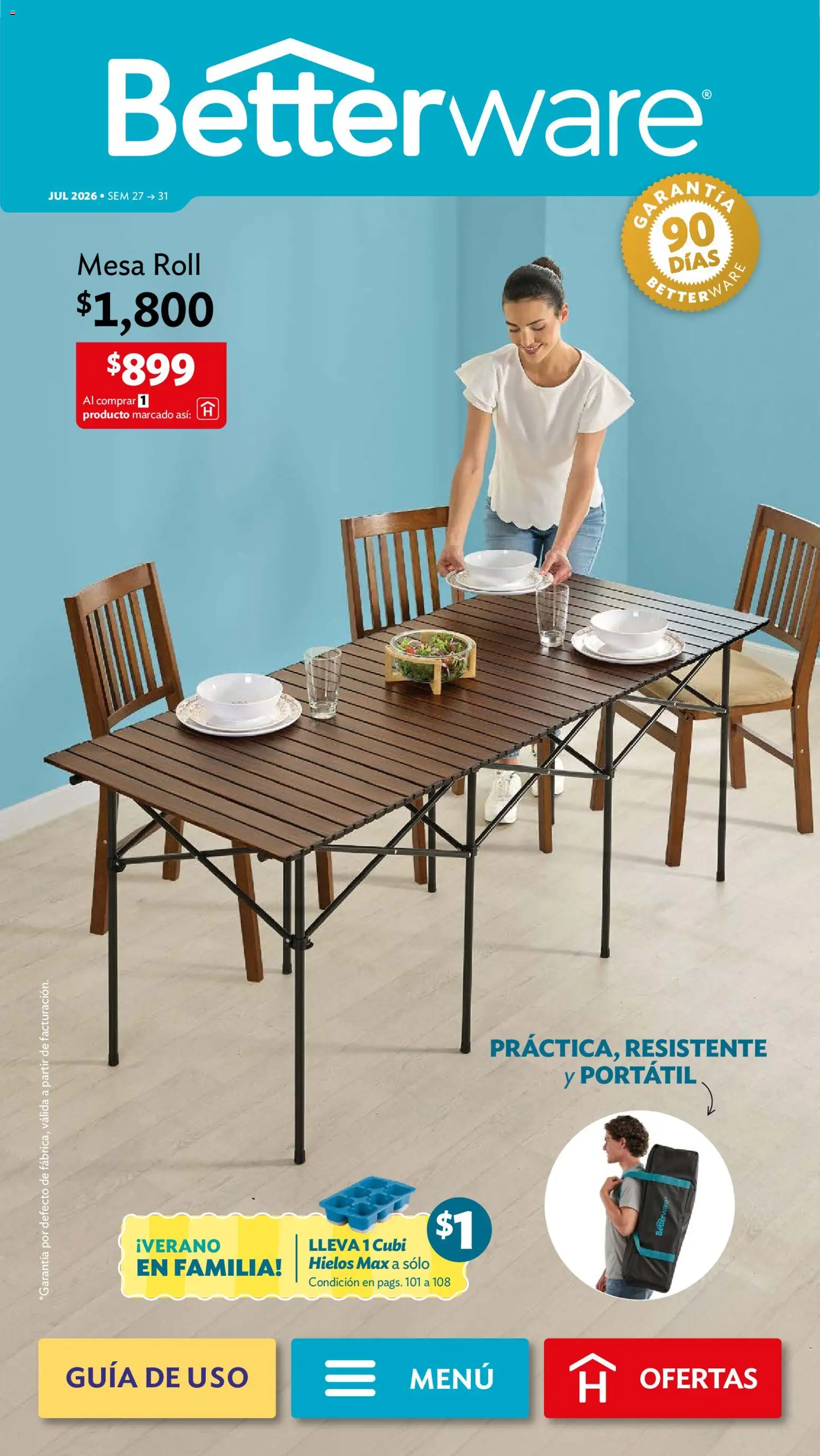 Nuevas ofertas de Betterware válidas en toda la República Mexicana desde el 29/06/2026. ¡Encuentra las mejores ofertas en Betterware campaña 7 2026! | Página: 1 | Productos: Mesa