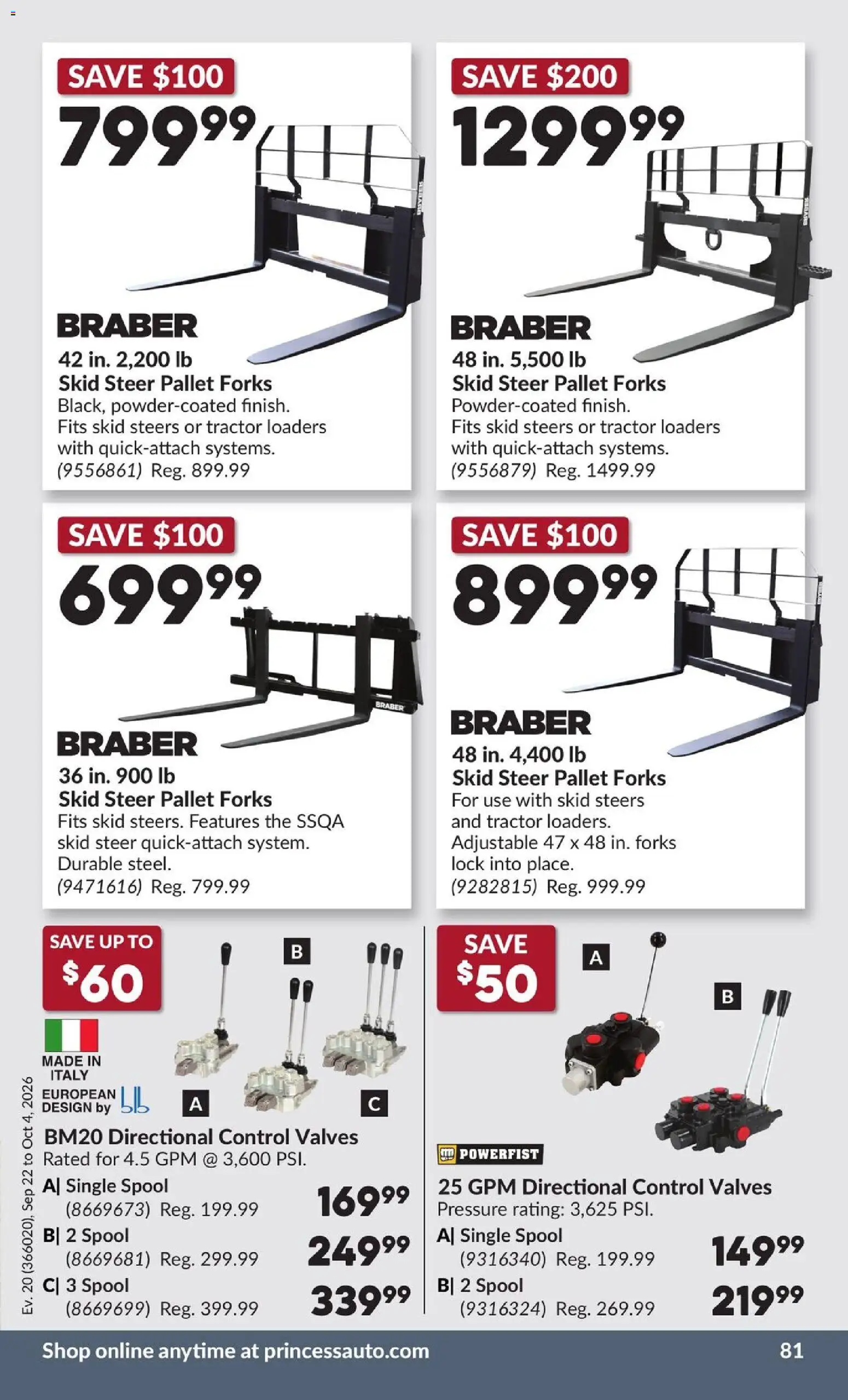 Princess Auto flyer valid from Sep 22, 2026 | Page: 86