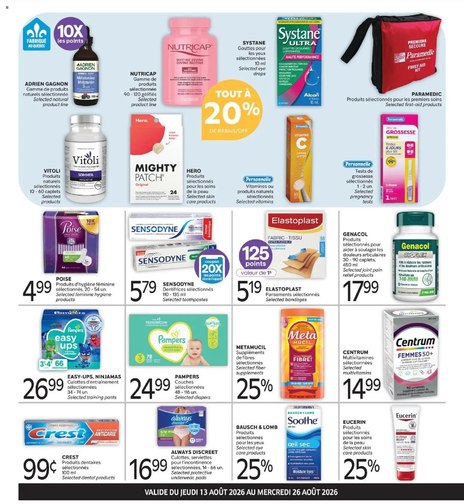 Brunet flyer valid from Aug 13, 2026 | Page: 2 | Products: Pâté, Diapers, Pants, Underwear