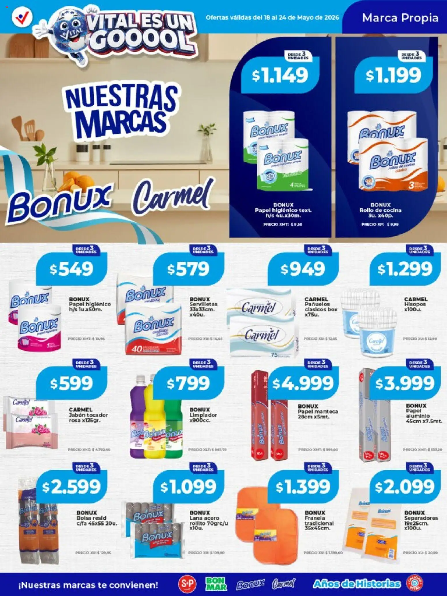 Vital - Ofertas │ válido desde el 18.05.2026 | Página: 9 | Productos: Papel higiénico, Bolsa, Manteca, Té