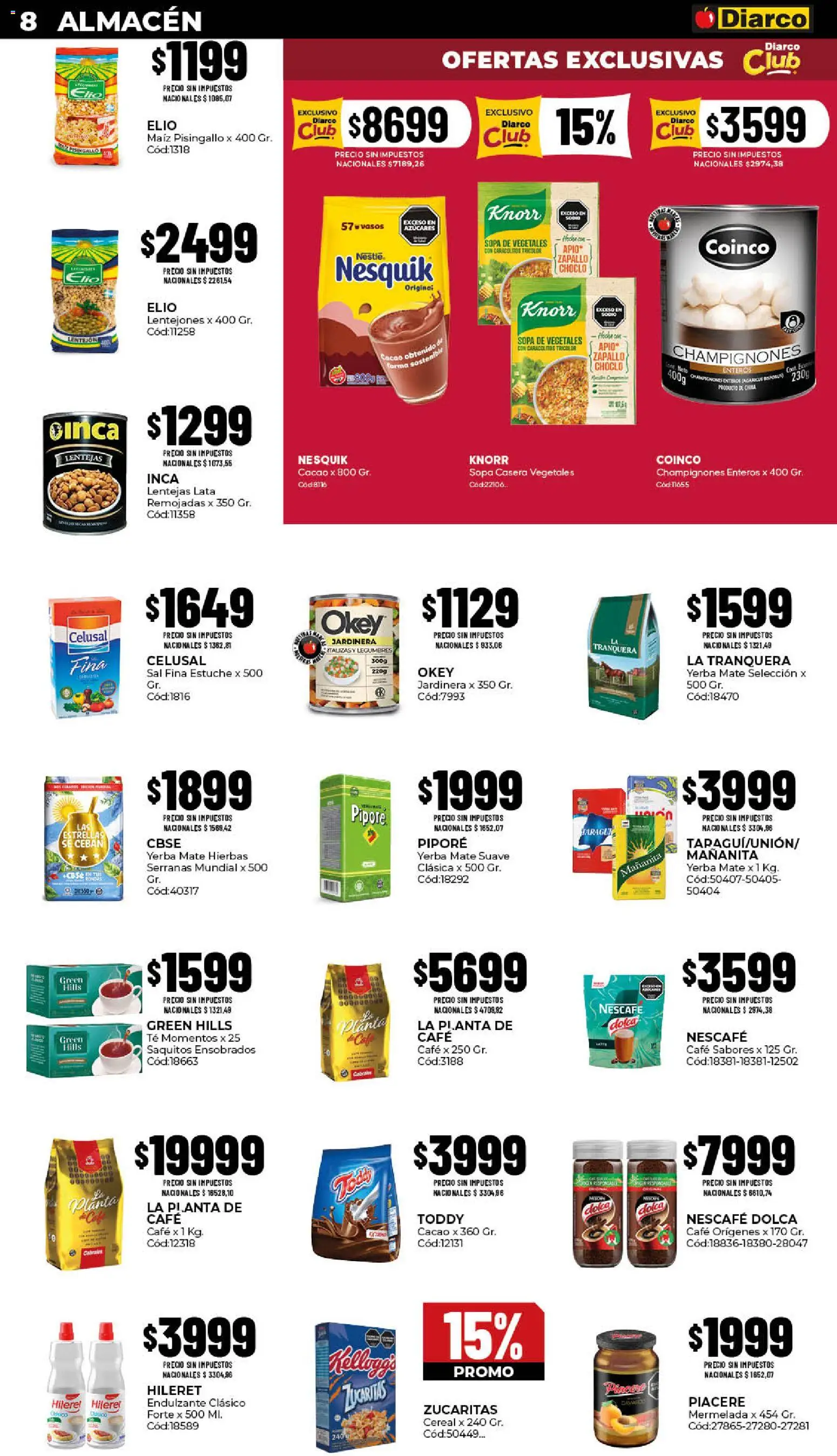 Diarco - Ofertas Pueblo Sur │ válido desde el 10/08/2026 | Página: 8 | Productos: Hierbas, Lentejas, Estuche, Planta