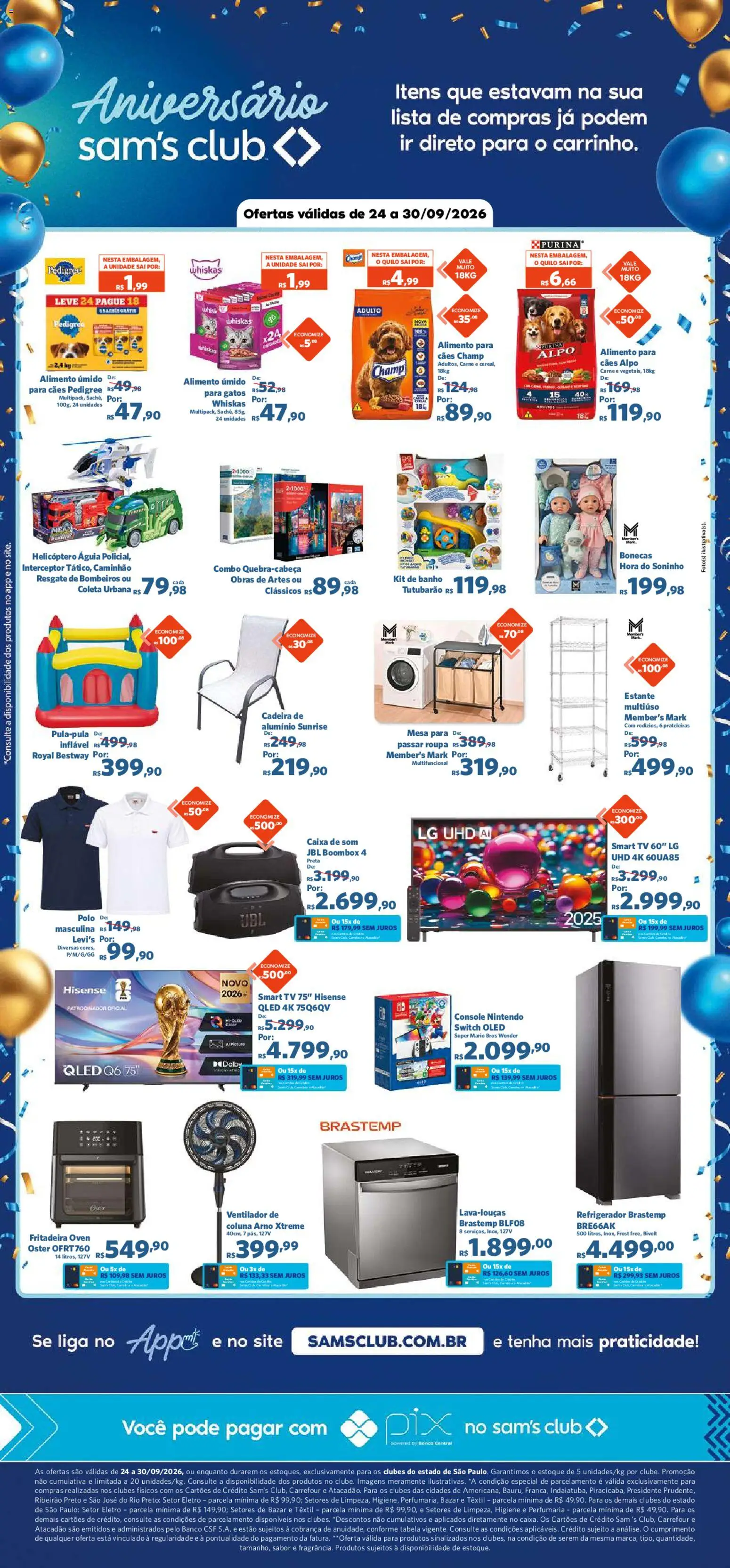Sam's Club Folheto - válido de 24/09/2026 | Página: 10 | Produtos: smart TV, Multifuncional, Mesa, Nintendo Switch
