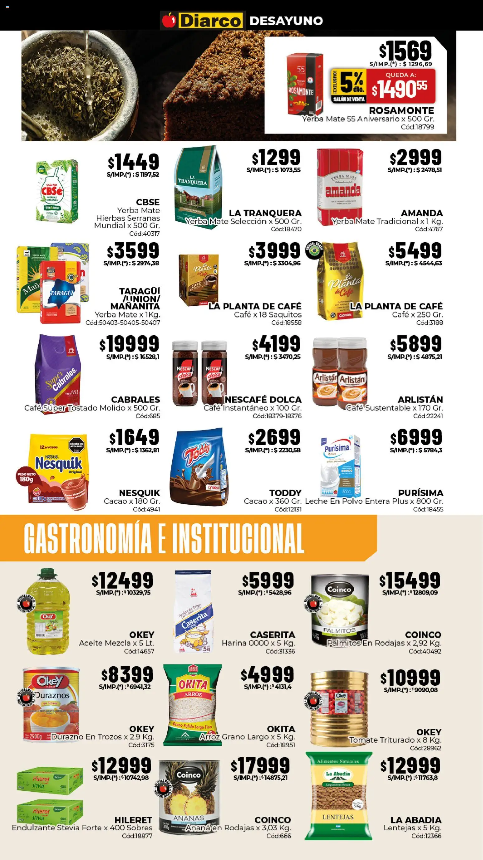 Diarco - Ofertas Interior │ válido desde el 13/07/2026 | Página: 4 | Productos: Aceite, Polvo, Ananá, Palmitos