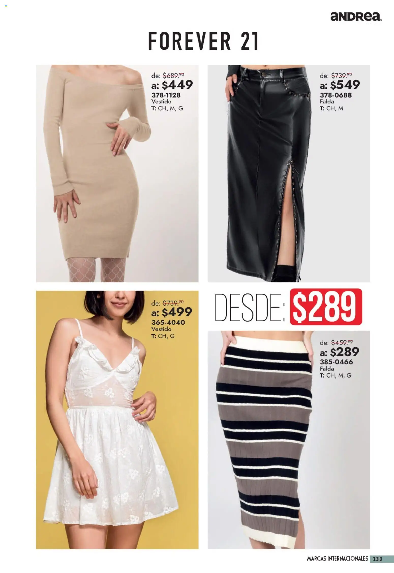 Nuevas ofertas de Andrea válidas en toda la República Mexicana desde el 13/09/2026. ¡Encuentra las mejores ofertas en Andrea catálogo Outlet! | Página: 233 | Productos: Vestido, Falda