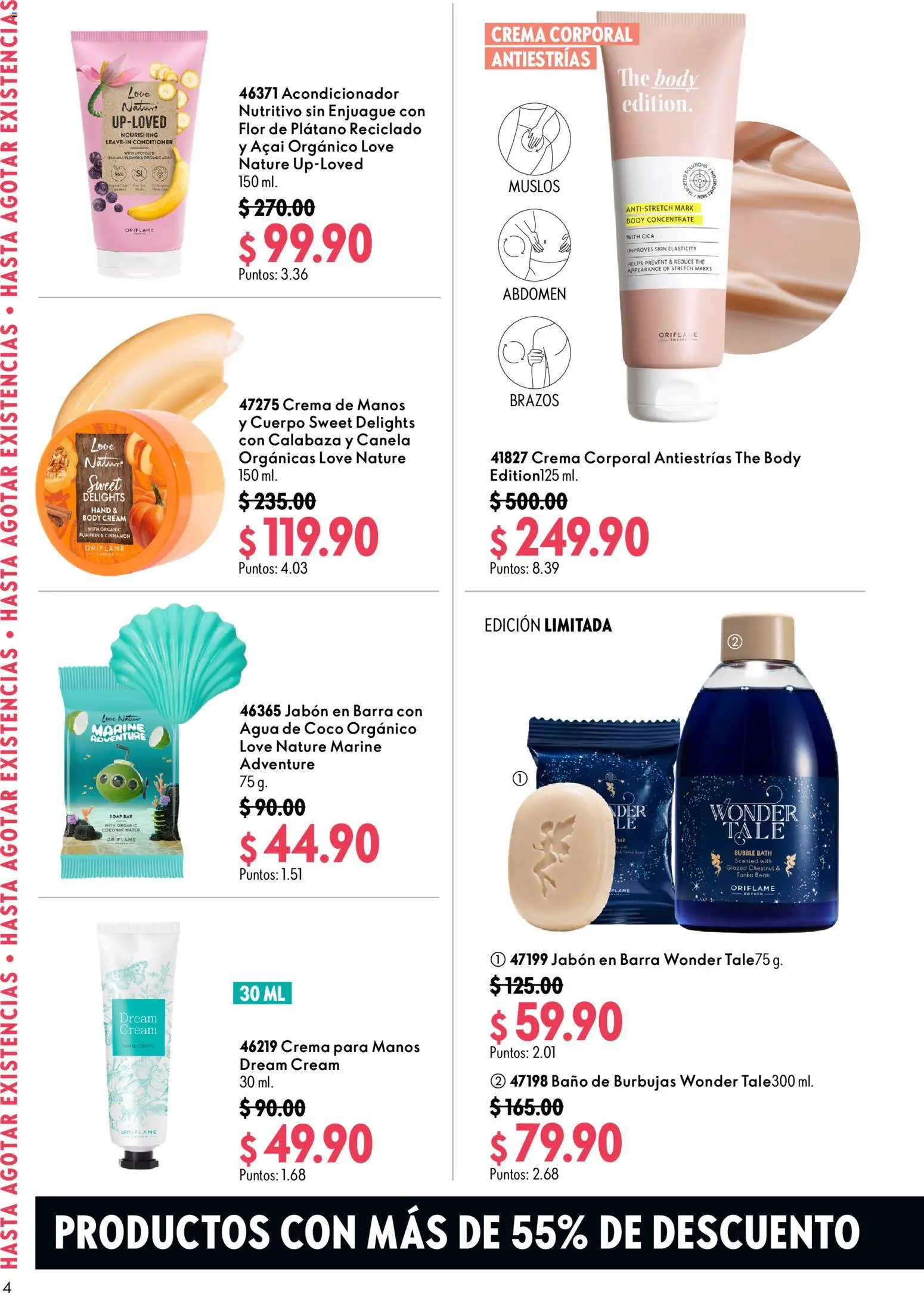 Nuevas ofertas de Oriflame válidas en toda la República Mexicana desde el 18/07/2026. ¡Encuentra las mejores ofertas en Oriflame catálogo Venta Especial! | Página: 4 | Productos: Plátano, Crema, Barra, Crema de manos