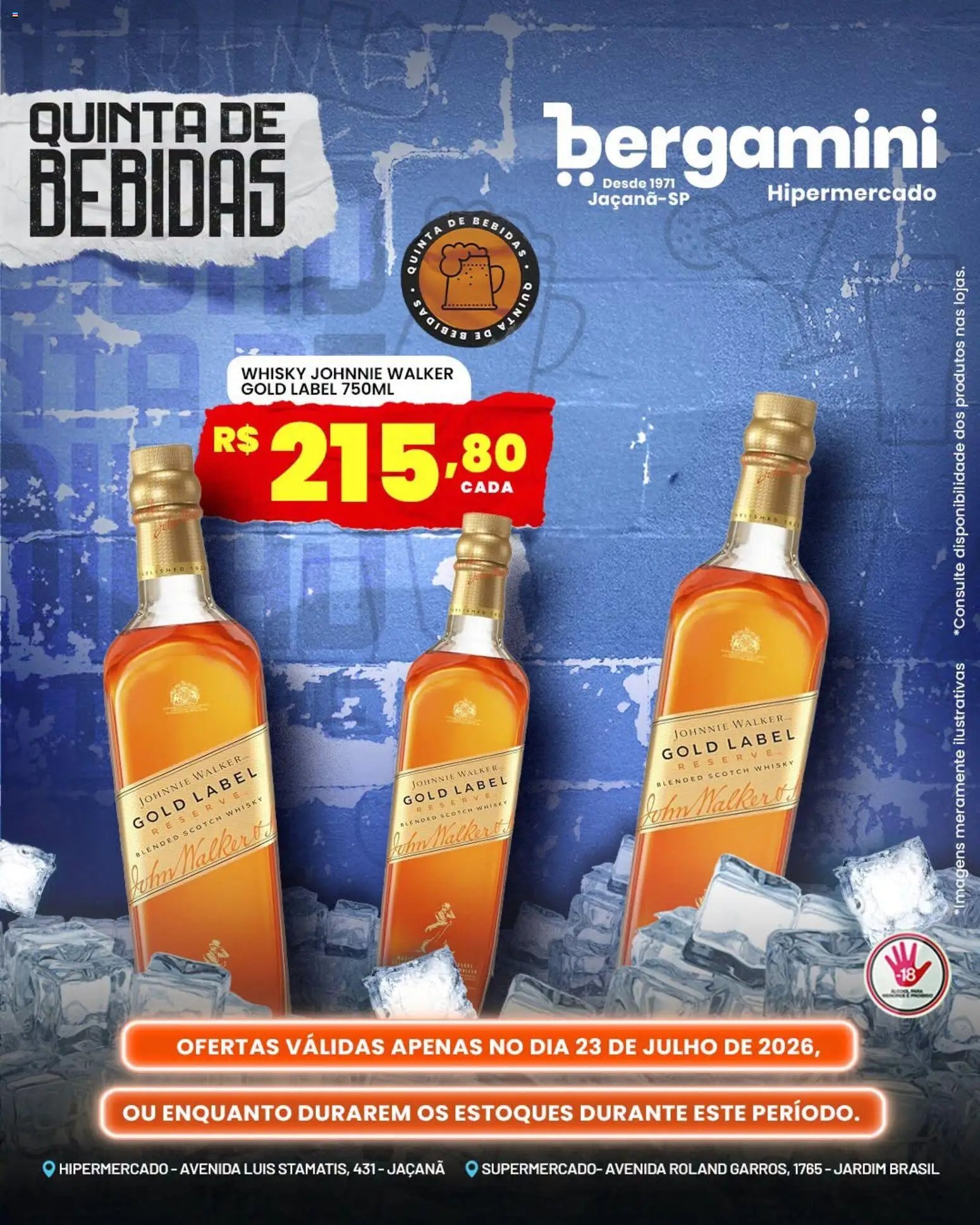 Supermercado Bergamini Folheto - válido de 23/07/2026 | Página: 10 | Produtos: Whisky, Tinta