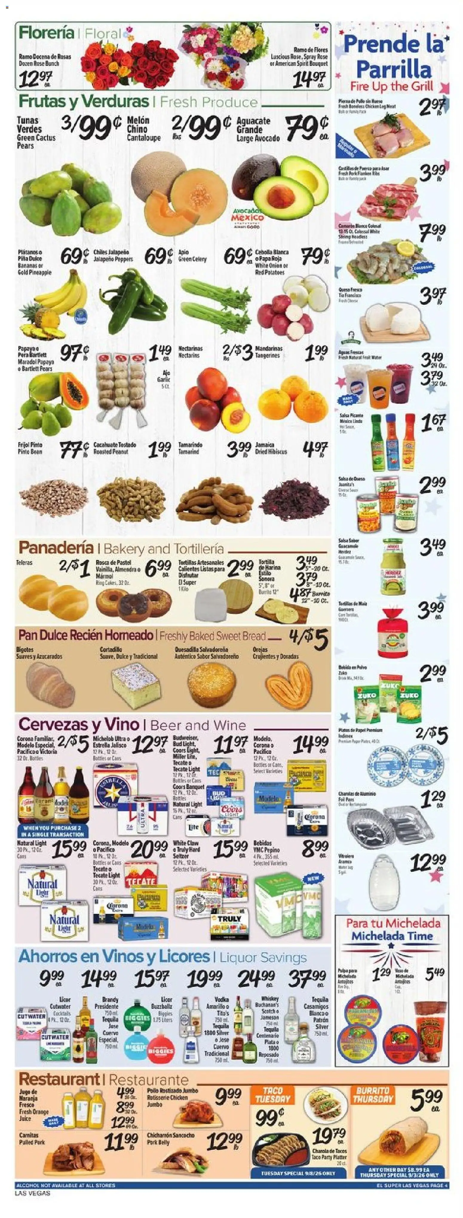 El Super Weekly Ad - NV - valid from 09/02/2026 | Page: 4 | Products: Brandy, Chicken, Wine, Onion
