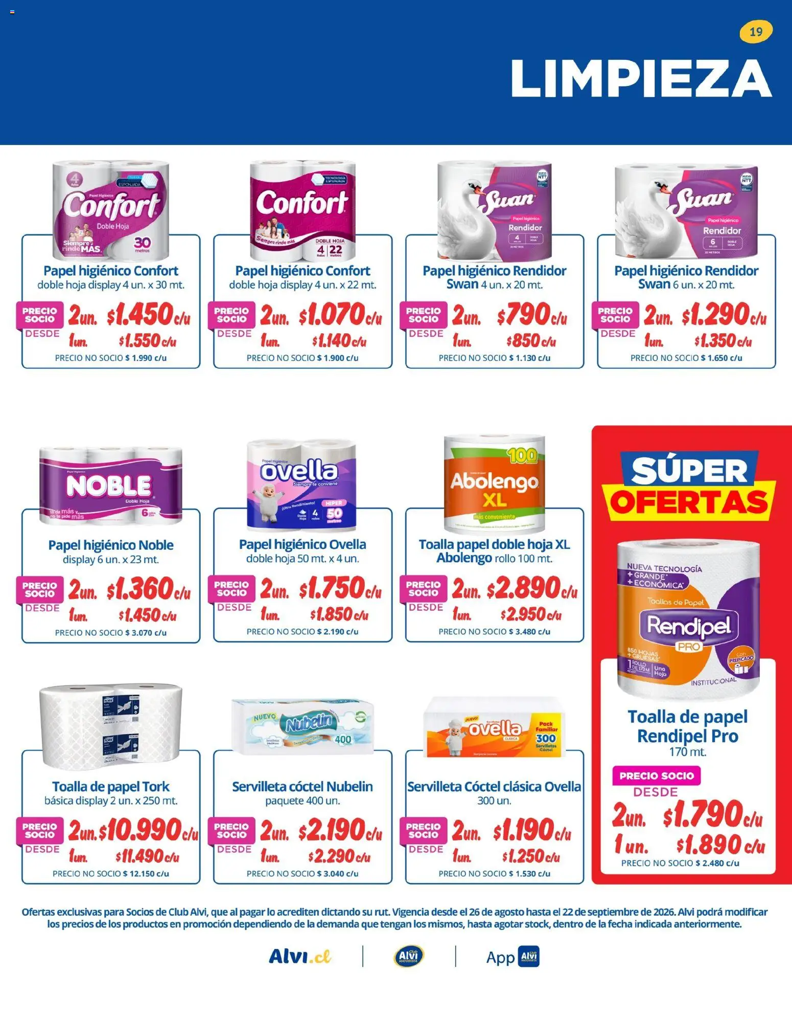 Alvi catálogo │ válido desde el 25.08.2026 | Página: 19 | Productos: Toallas de papel, Toalla, Servilletas, Té