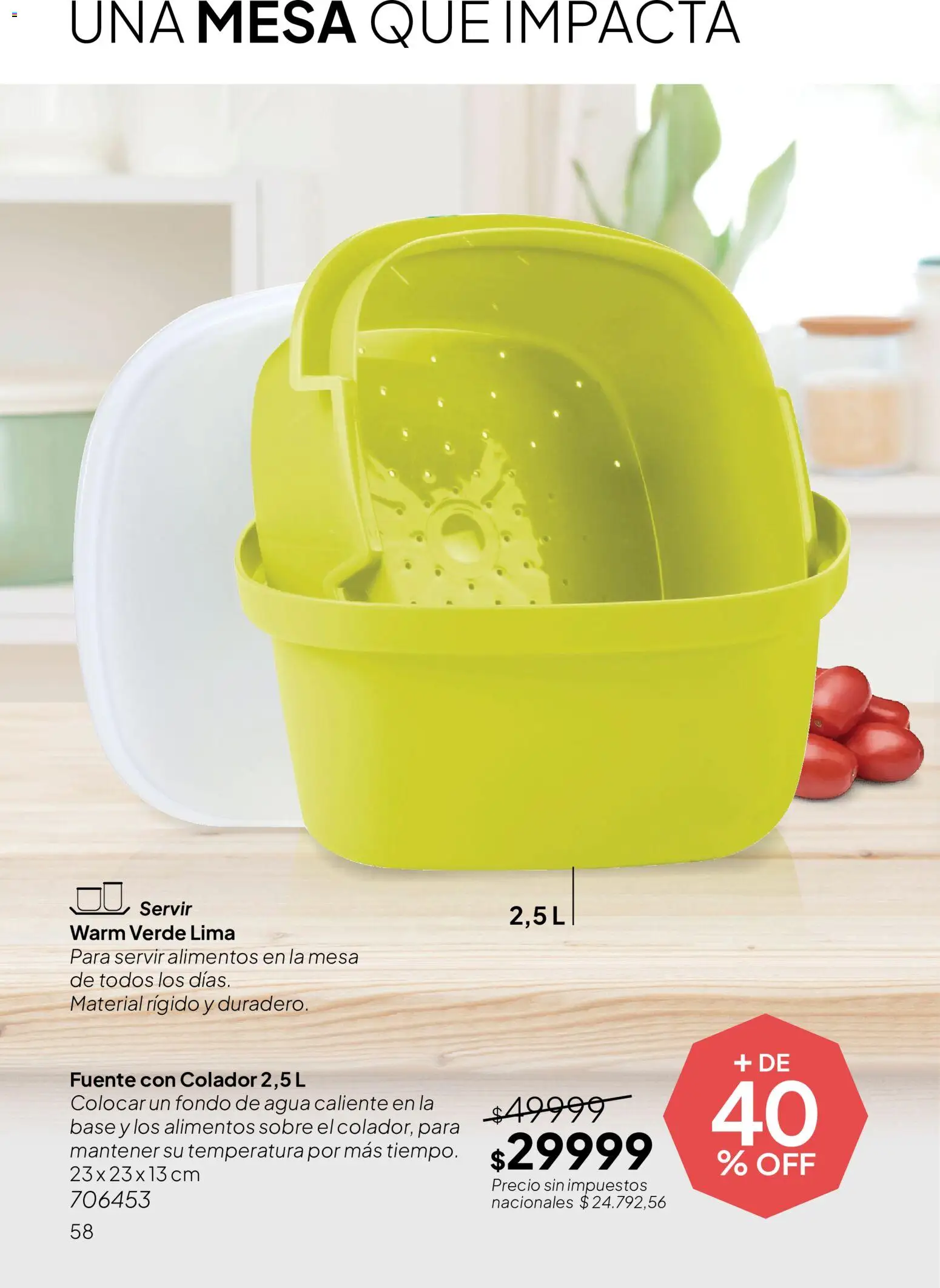 Tupperware Folleto │ válido desde el 01/09/2026 | Página: 59 | Productos: Sobre, Alimentos, Colador, Agua