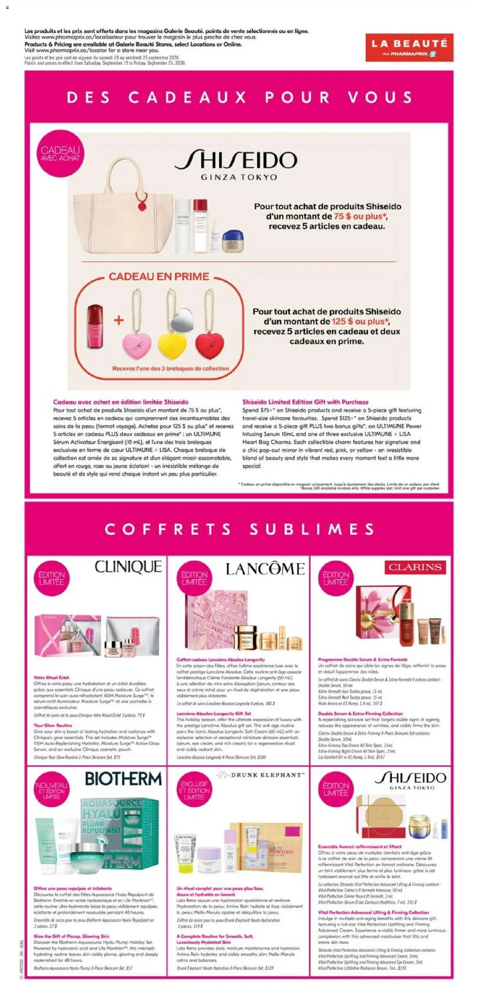 Pharmaprix flyer valid from Sep 19, 2026 | Page: 13 | Products: Cream, Bag, Mirror