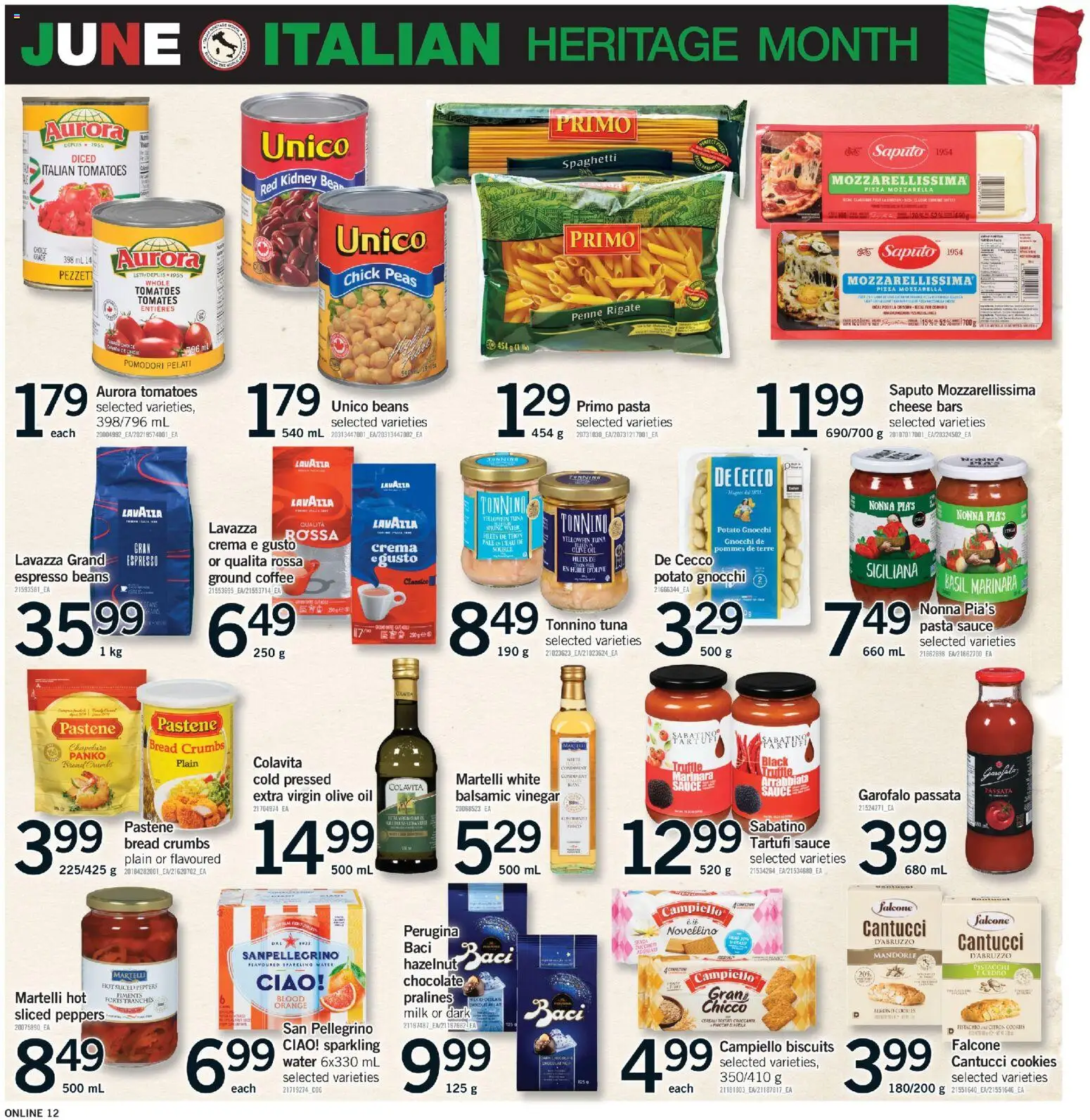 Fortinos flyer valid from 11.06.2026 | Page: 12 | Products: Cheese, Oil, Coffee, Tomatoes