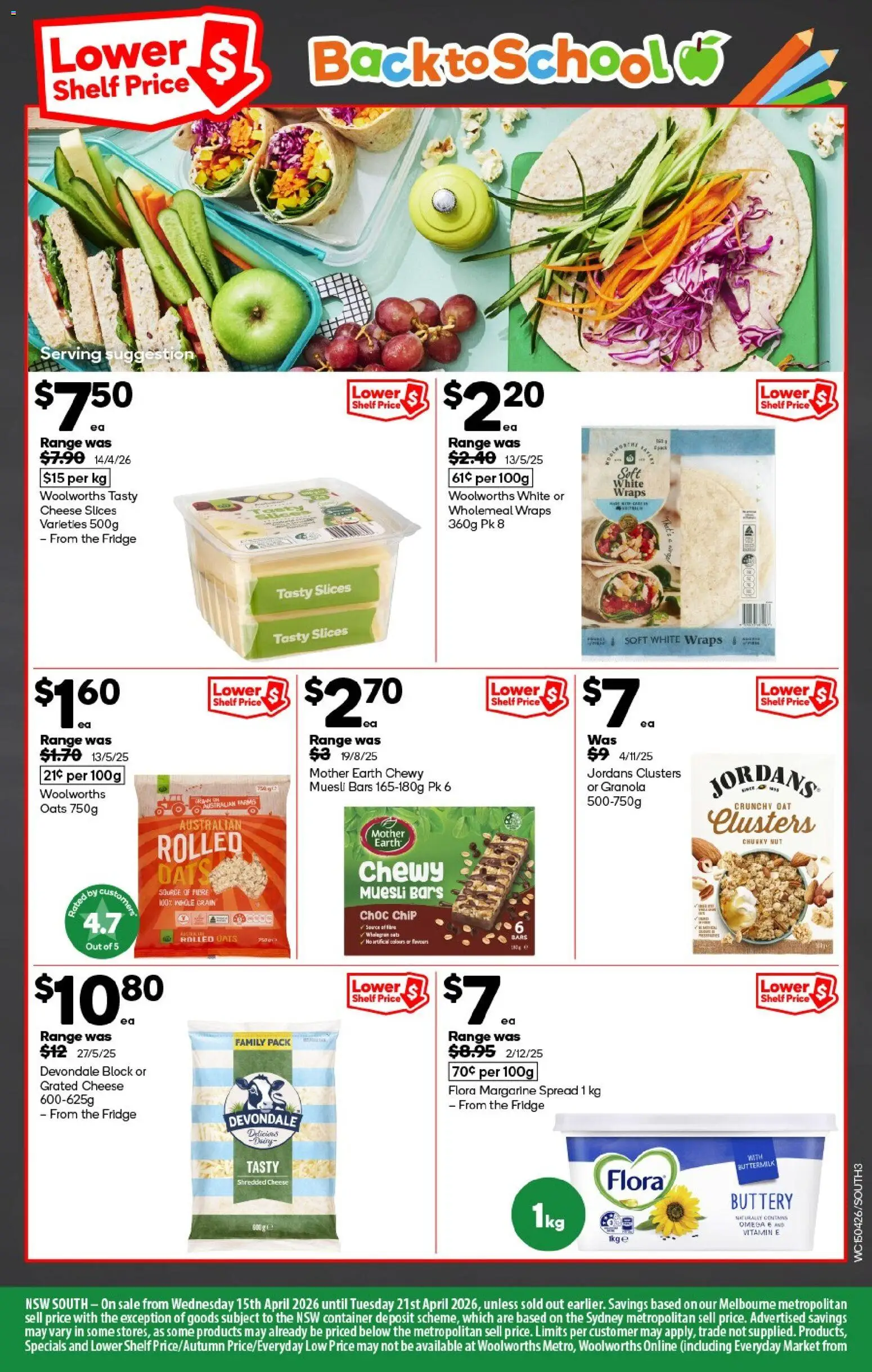 Woolworths catalogue - valid from 15.04.2026 | Page: 3 | Products: Cheese, Granola, Fridge, Vitamin