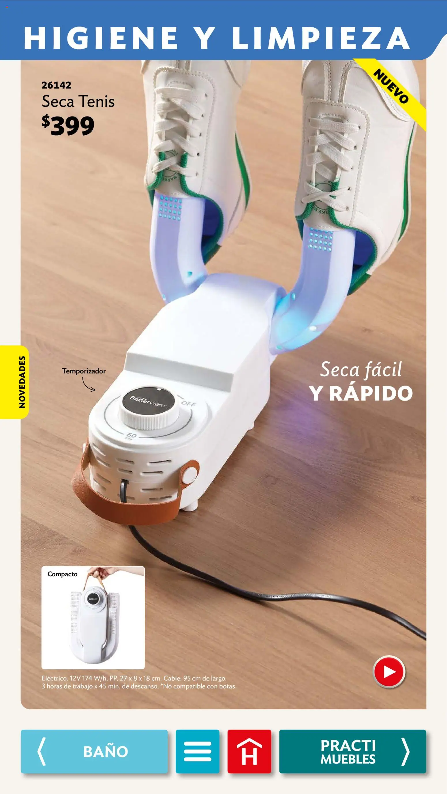 Nuevas ofertas de Betterware válidas en toda la República Mexicana desde el 03/08/2026. ¡Encuentra las mejores ofertas en Betterware campaña 8 2026! | Página: 93 | Productos: Tenis, Cable, Baño