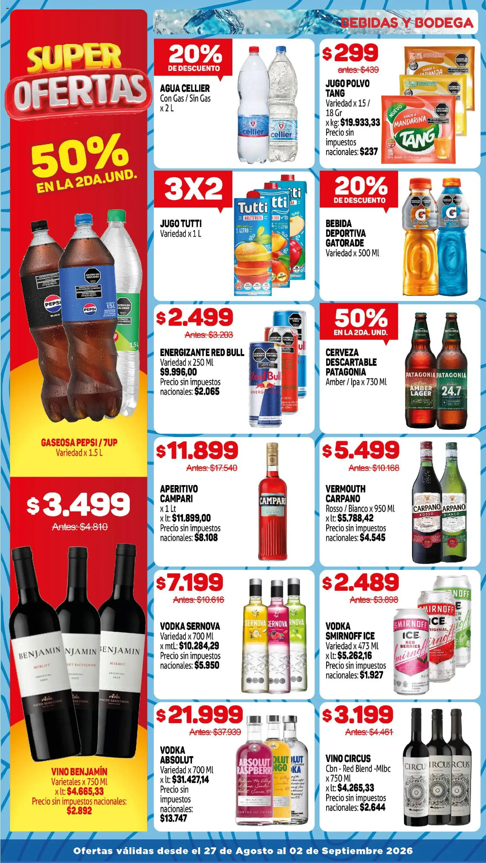 Makro ofertas │ válido desde el 27/08/2026 | Página: 13 | Productos: Red Bull, Polvo, Gaseosa, Cerveza