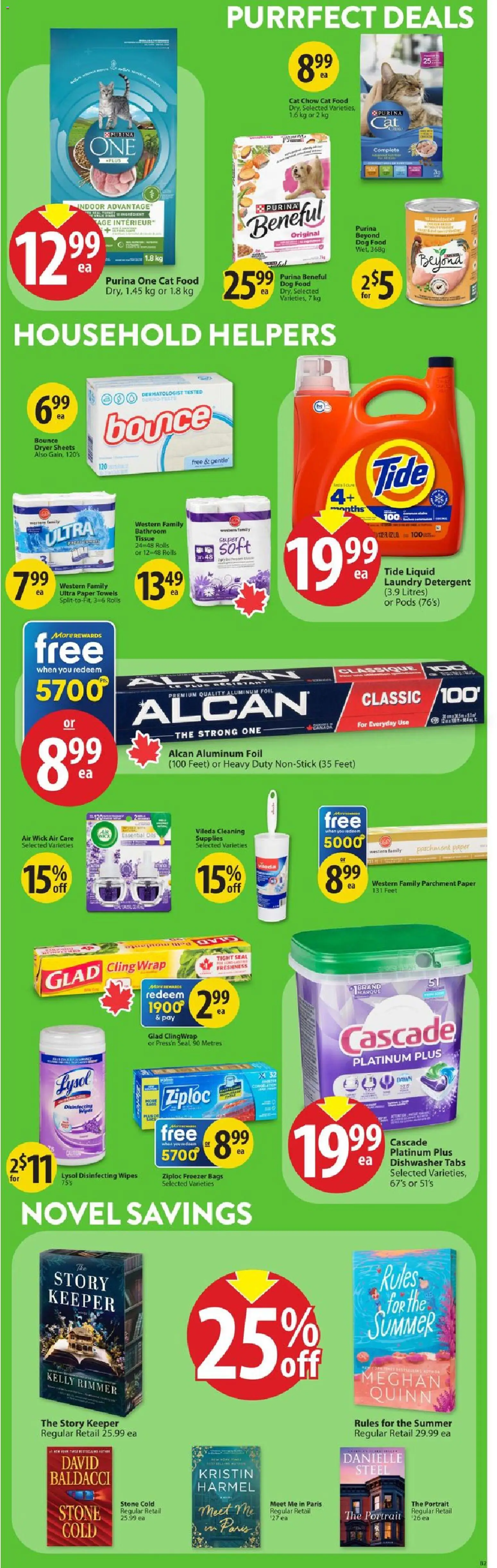 Save on foods flyer valid from Aug 6, 2026 | Page: 28 | Products: Dishwasher, Aluminum foil, Dog food, Foil