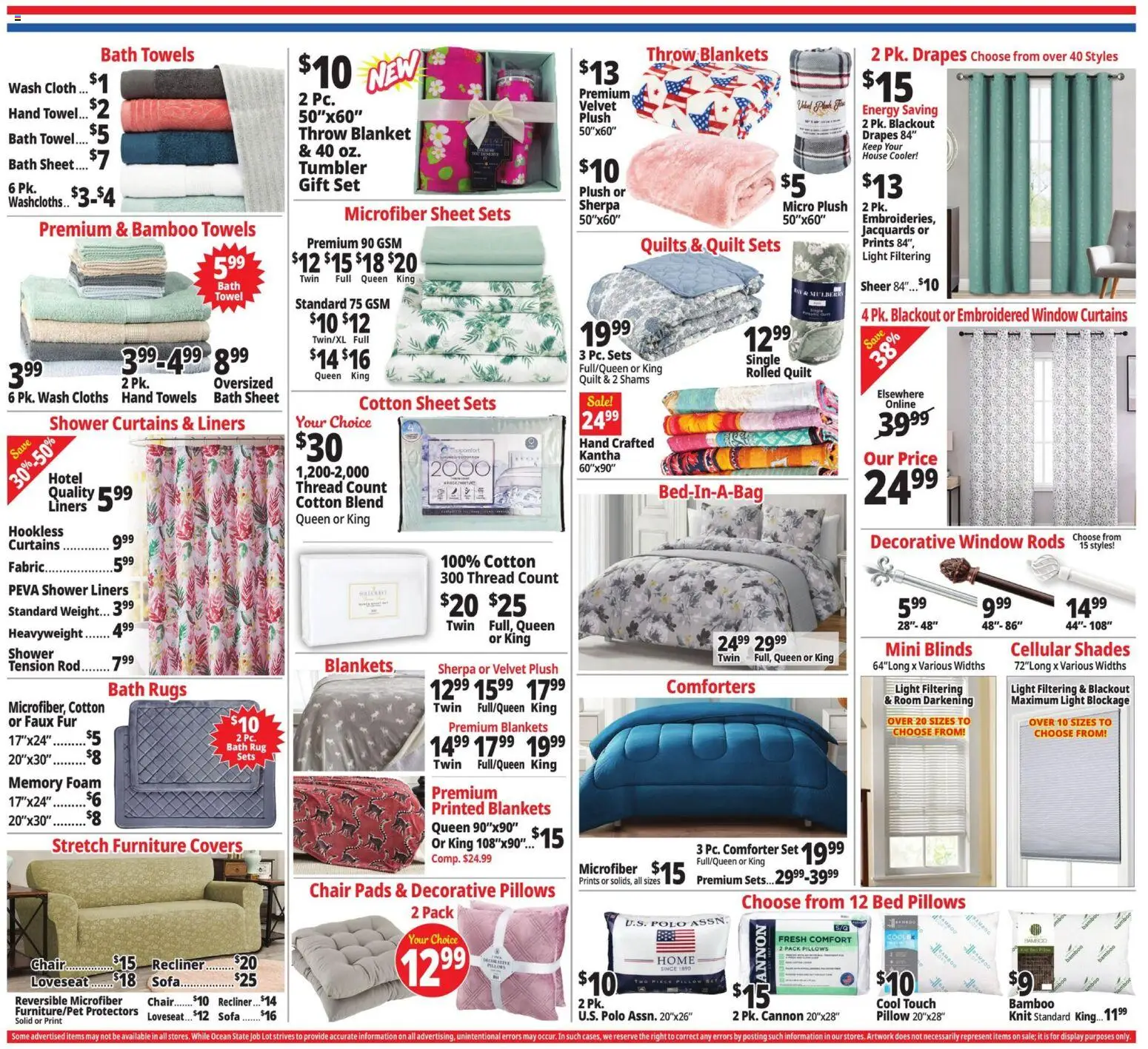 Ocean State Job Lot Weekly Ad - valid from 21.05.2026 | Page: 19 | Products: Shower, Loveseat, Quilt, Comforter