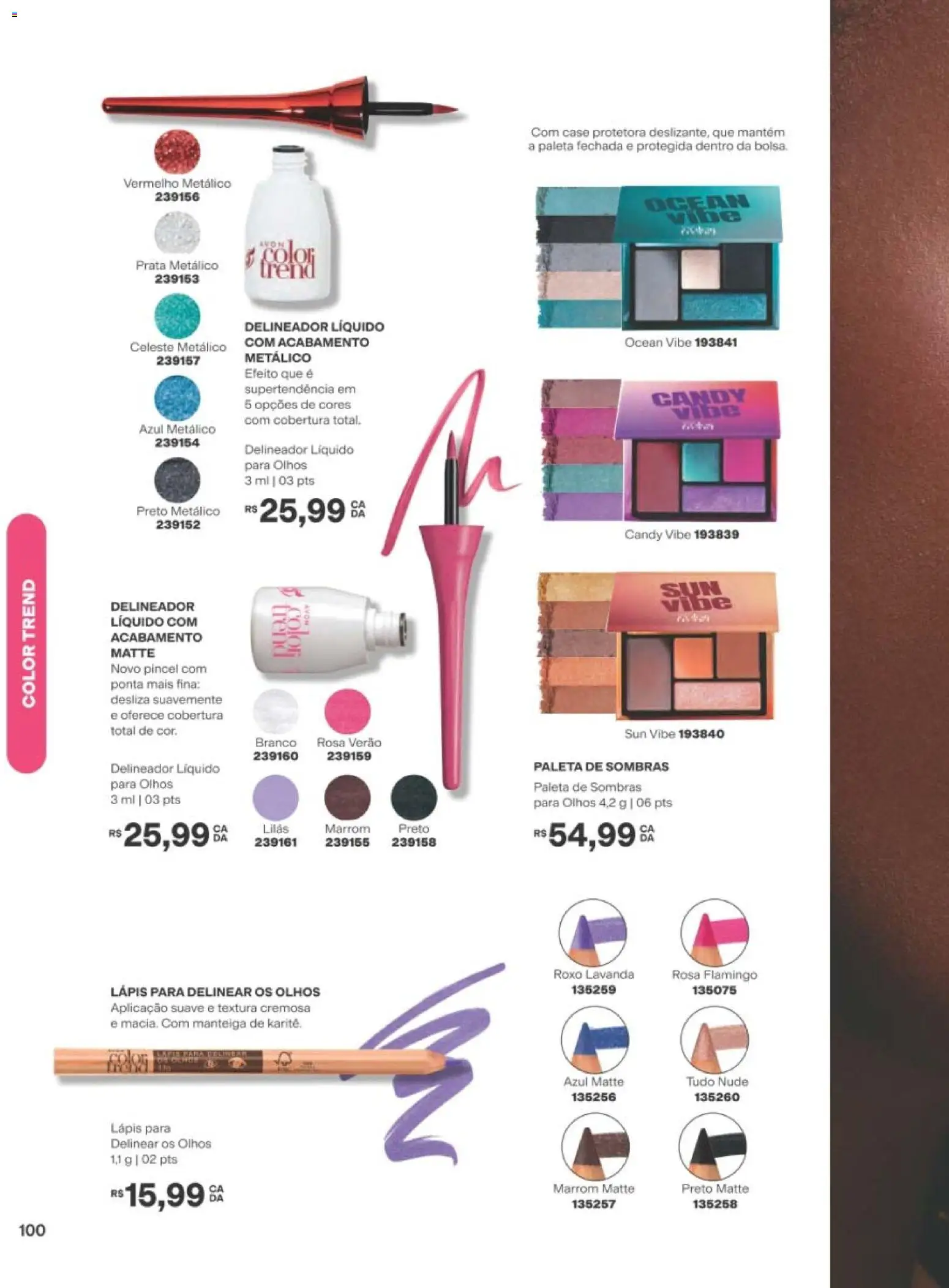Avon Folheto - válido de 29/06/2026 | Página: 100 | Produtos: Pincel, Delineador, Lápis, Manteiga