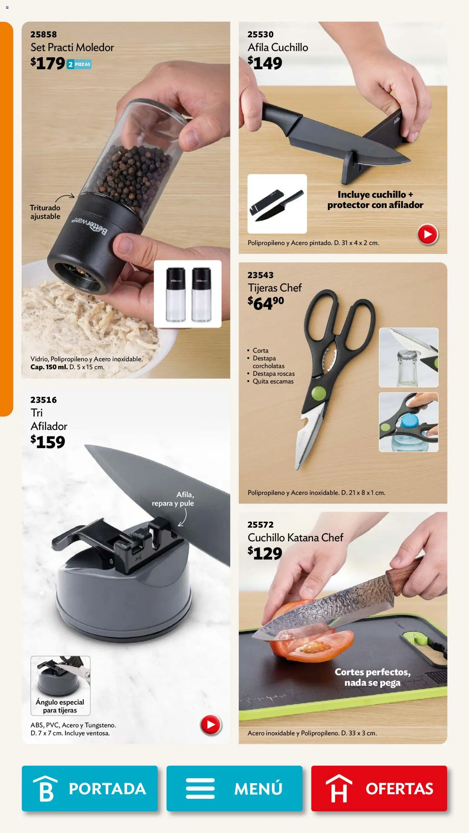 Nuevas ofertas de Betterware válidas en toda la República Mexicana desde el 29/06/2026. ¡Encuentra las mejores ofertas en Betterware campaña 7 2026! | Página: 42 | Productos: Cuchillo