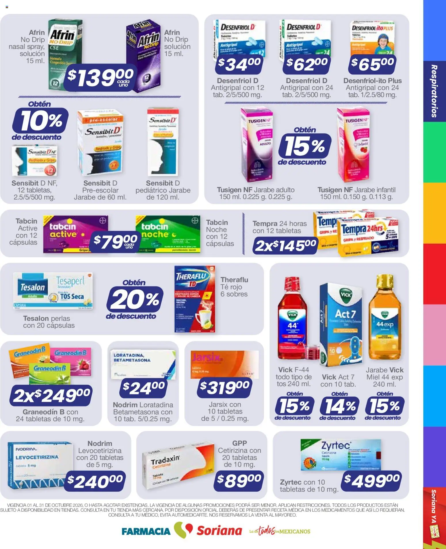 Nuevas ofertas de Soriana válidas en toda la República Mexicana desde el 01/10/2026. ¡Encuentra las mejores ofertas en Soriana Híper - Folleto Farmacia! | Página: 11