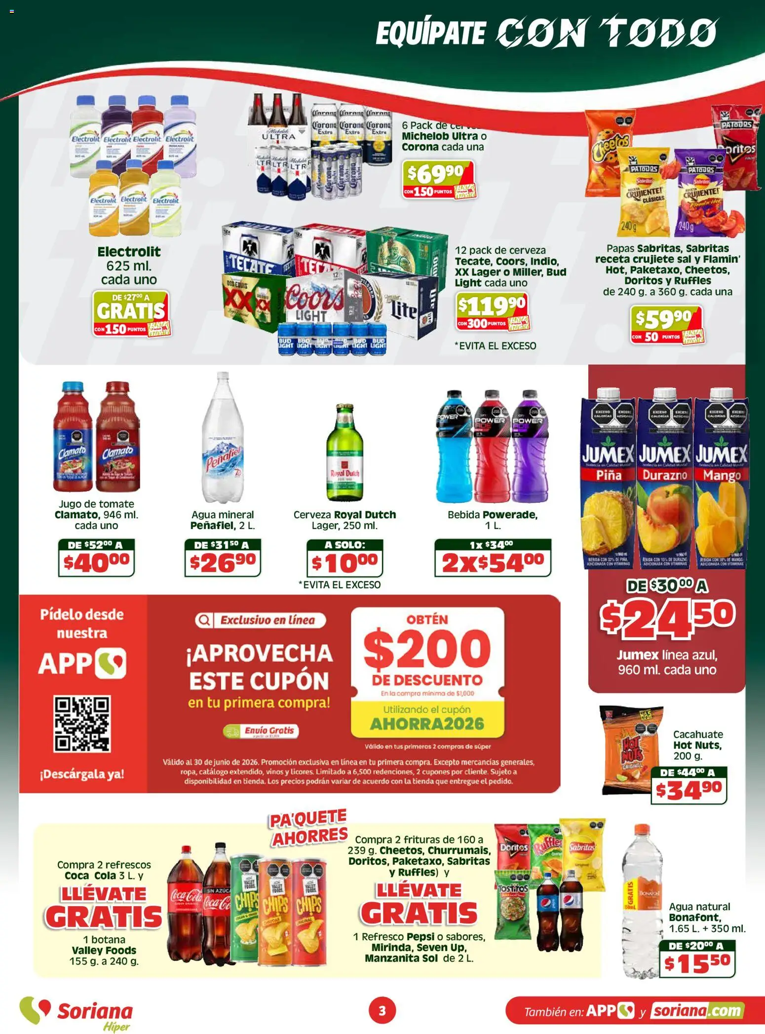 Nuevas ofertas de Soriana válidas en toda la República Mexicana desde el 30.04.2026. ¡Encuentra las mejores ofertas en Soriana Apoyamos con todo Híper Nacional! | Página: 3