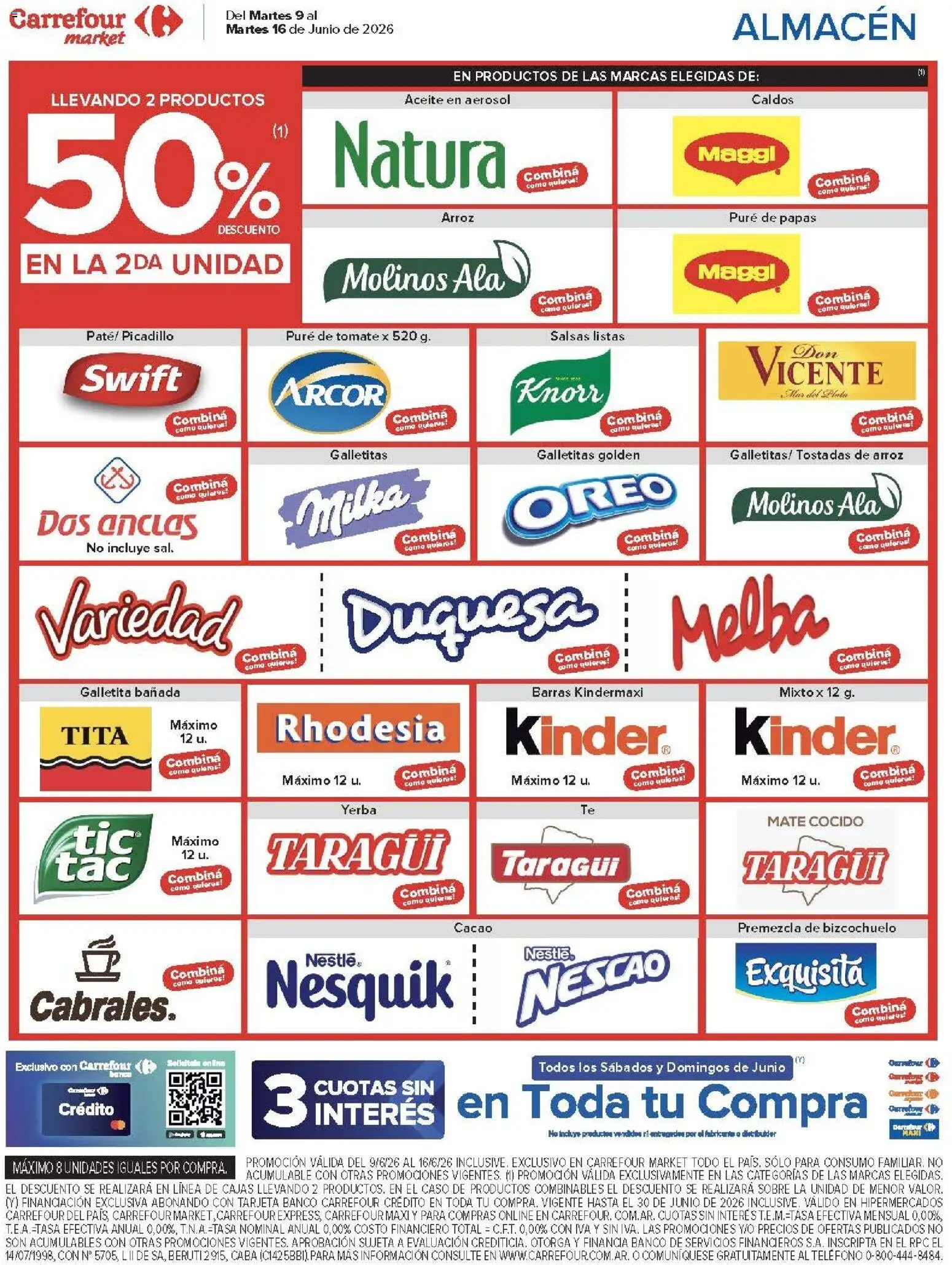 Carrefour ofertas │ válido desde el 09.06.2026 | Página: 48 | Productos: Teléfono, Galletitas, Tomate, Arroz