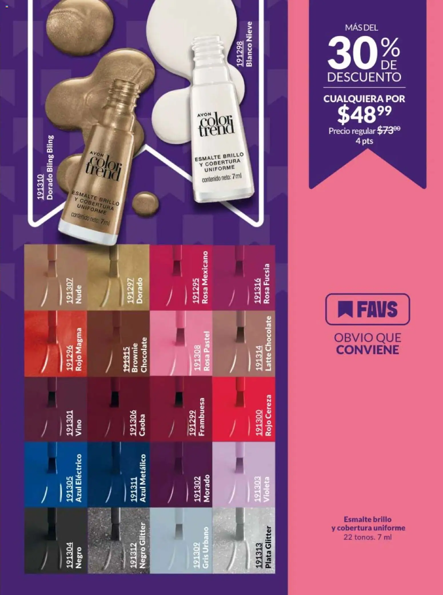 Nuevas ofertas de AVON válidas en toda la República Mexicana desde el 20/02/2026. ¡Encuentra las mejores ofertas en AVON campaña 4 2026! | Página: 51 | Productos: Brillo, Glitter, Pastel, Chocolate