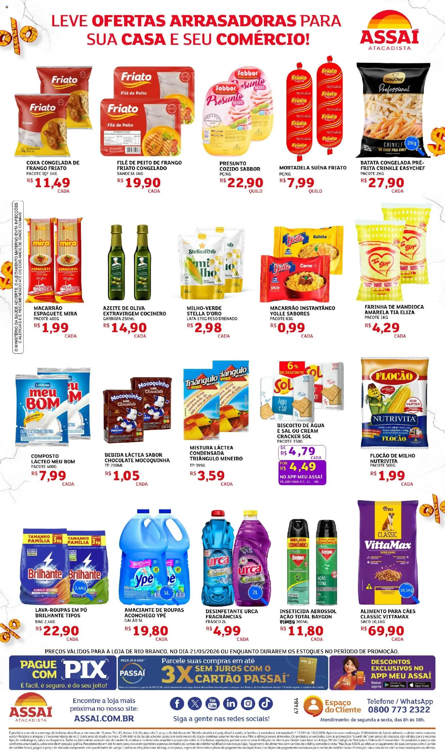 Assaí Atacadista Folheto - válido de 21.05.2026 | Página: 2 | Produtos: Pó, Bebida, Bandeja, Telefone
