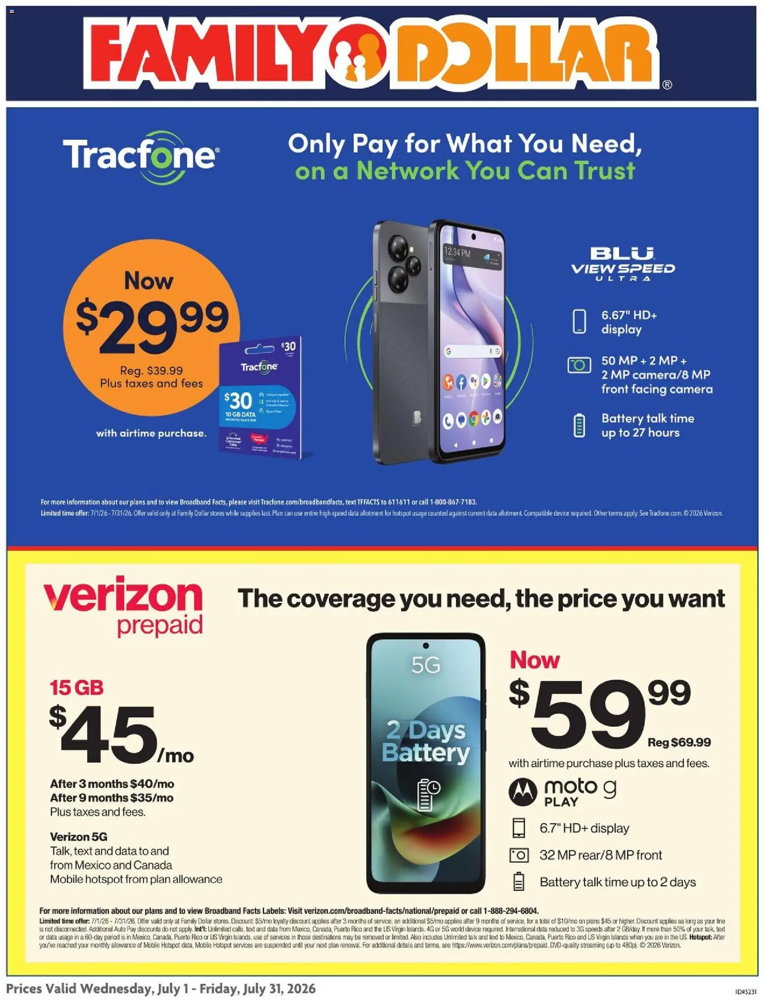 Family Dollar AT&T/Tracfone - valid from 07/01/2026 | Page: 2 | Products: Battery, Camera
