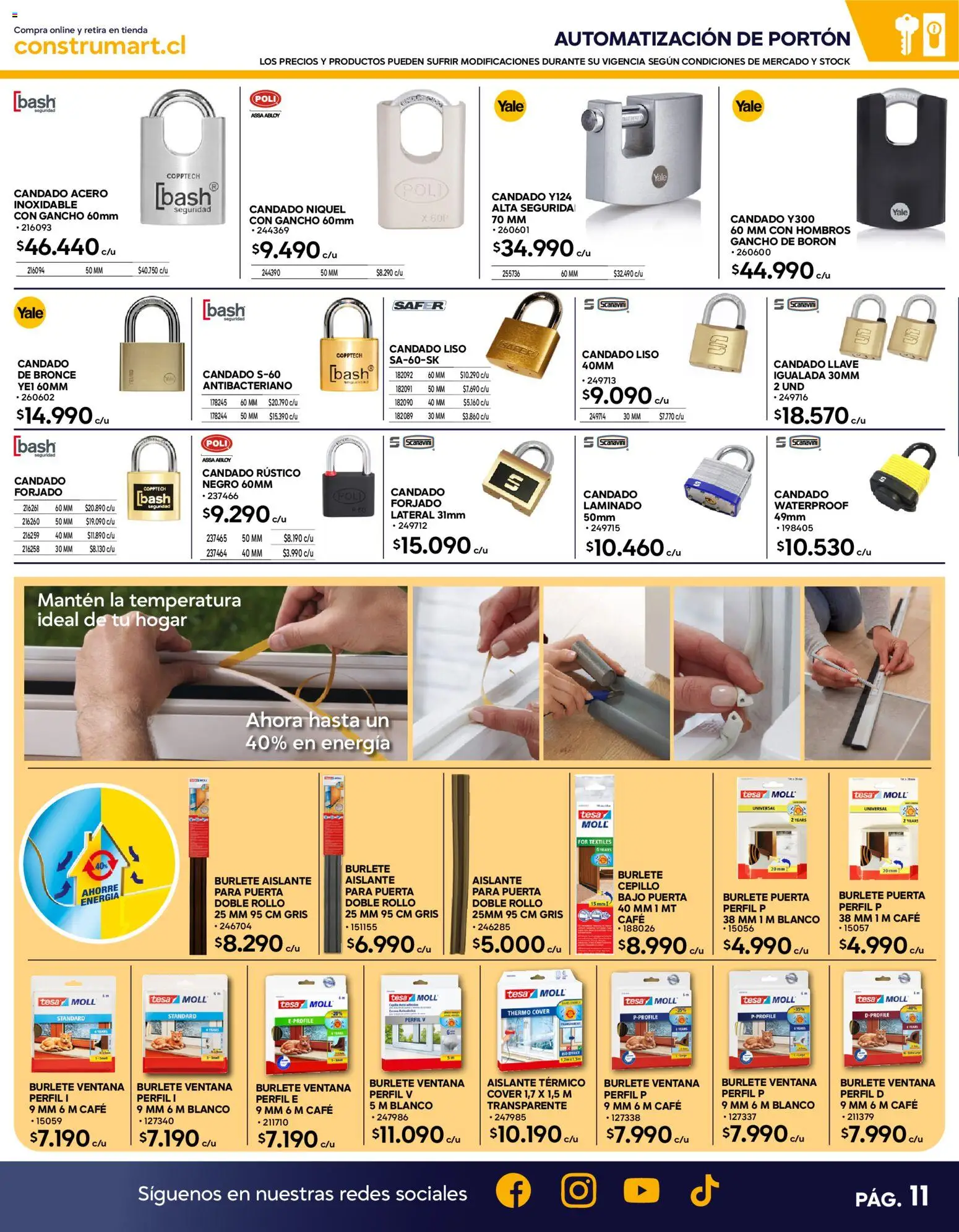 Construmart Ofertas │ válido desde el 31.05.2026 | Página: 11 | Productos: Burlete, Cepillo, Café, Llave