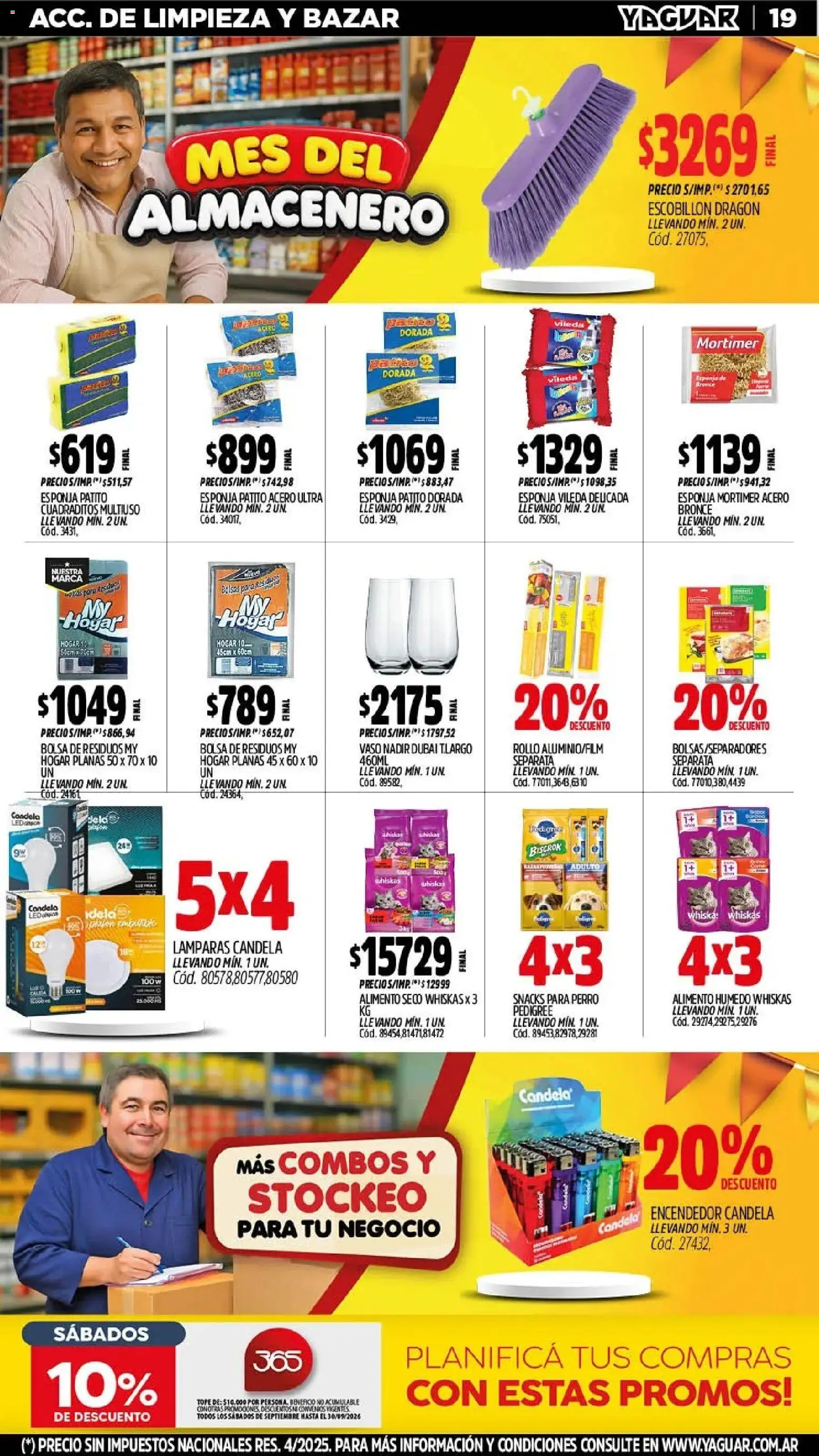 Yaguar - Oferta Semanal General Roca │ válido desde el 21/09/2026 | Página: 19 | Productos: Encendedor, Esponja, Escobillon, Snacks