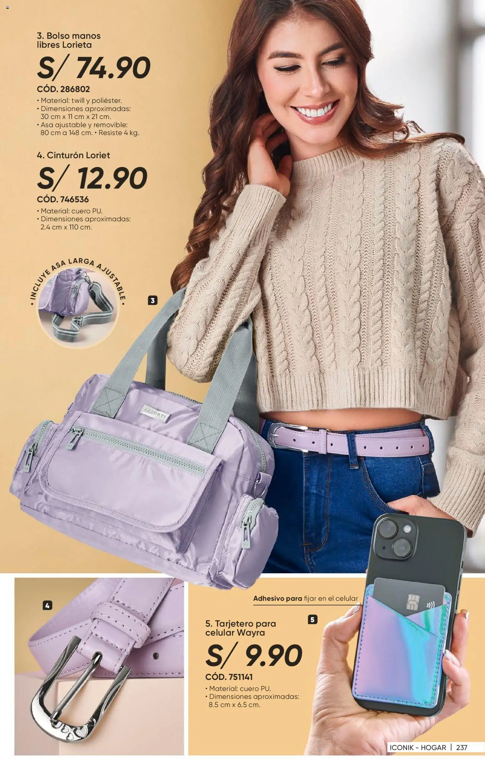 Catálogo Azzorti válido desde 14/08/2026 | Página: 239 | Productos: Bolso, Cinturón, Celular