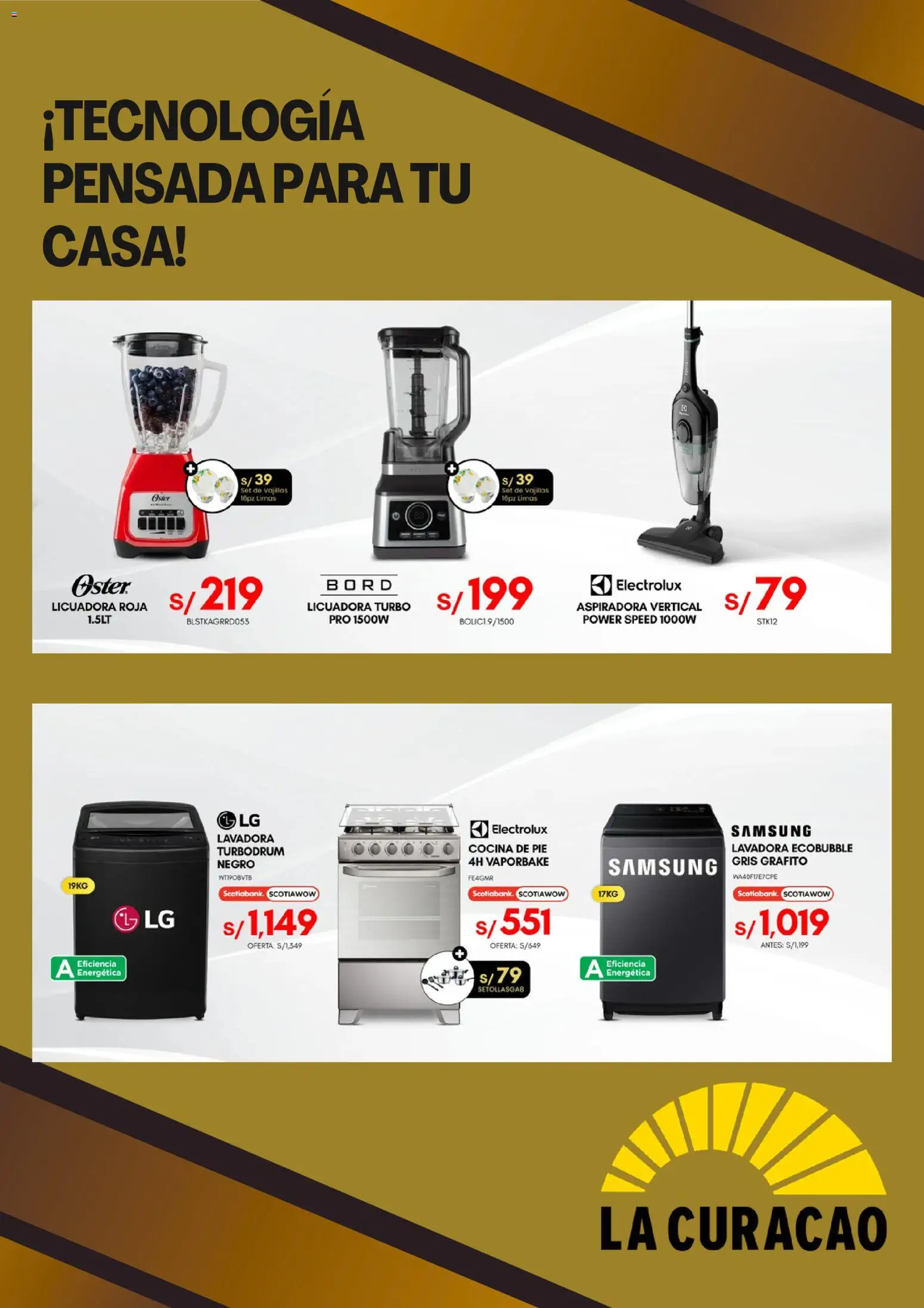 Catálogo La Curacao válido desde 17/07/2026 | Página: 3 | Productos: Lavadora, Cocina, Aspiradora, Licuadora