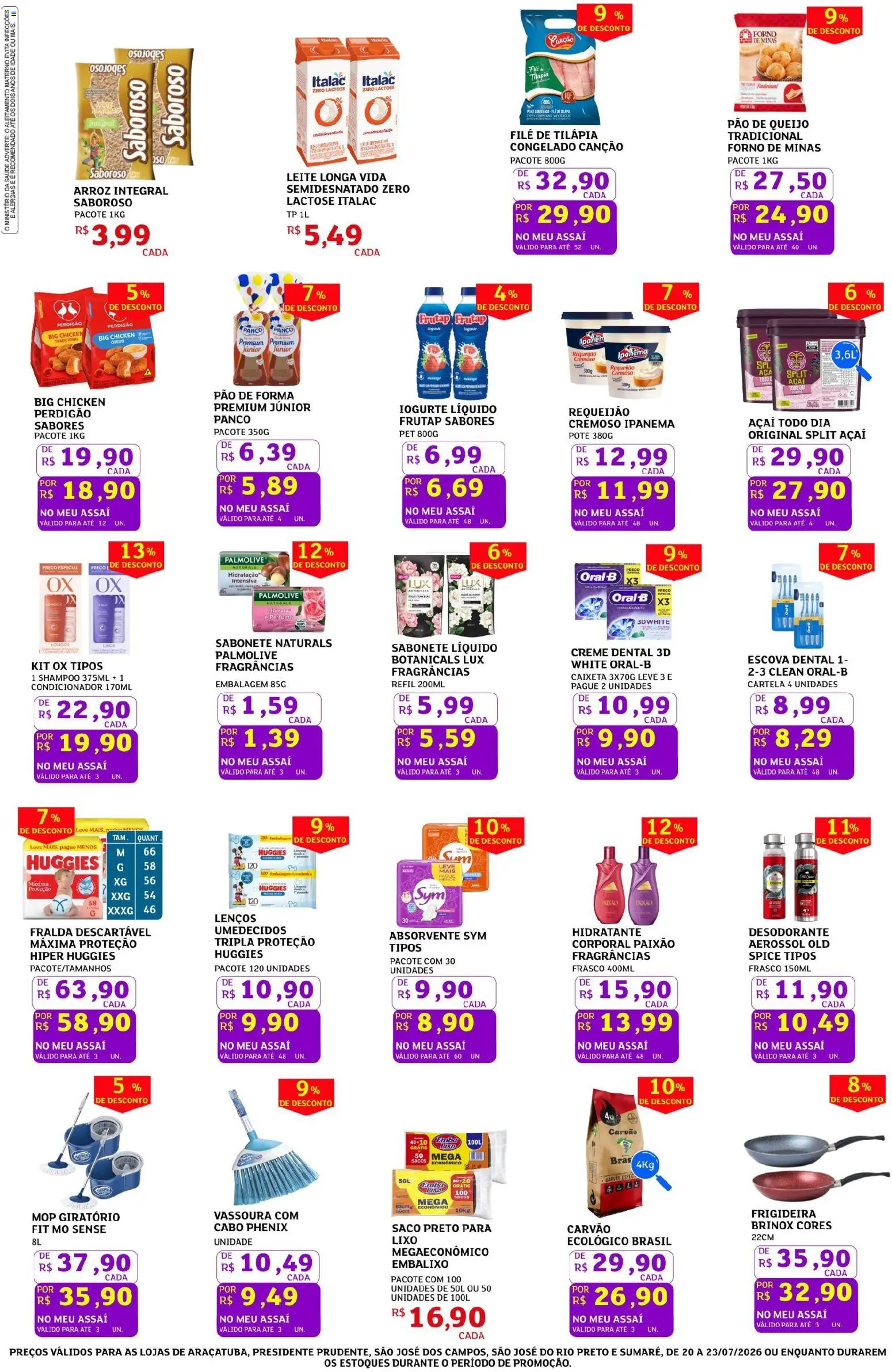 Assaí Atacadista Folheto - válido de 20/07/2026 | Página: 2 | Produtos: Escova, Leite, Parca, Requeijão