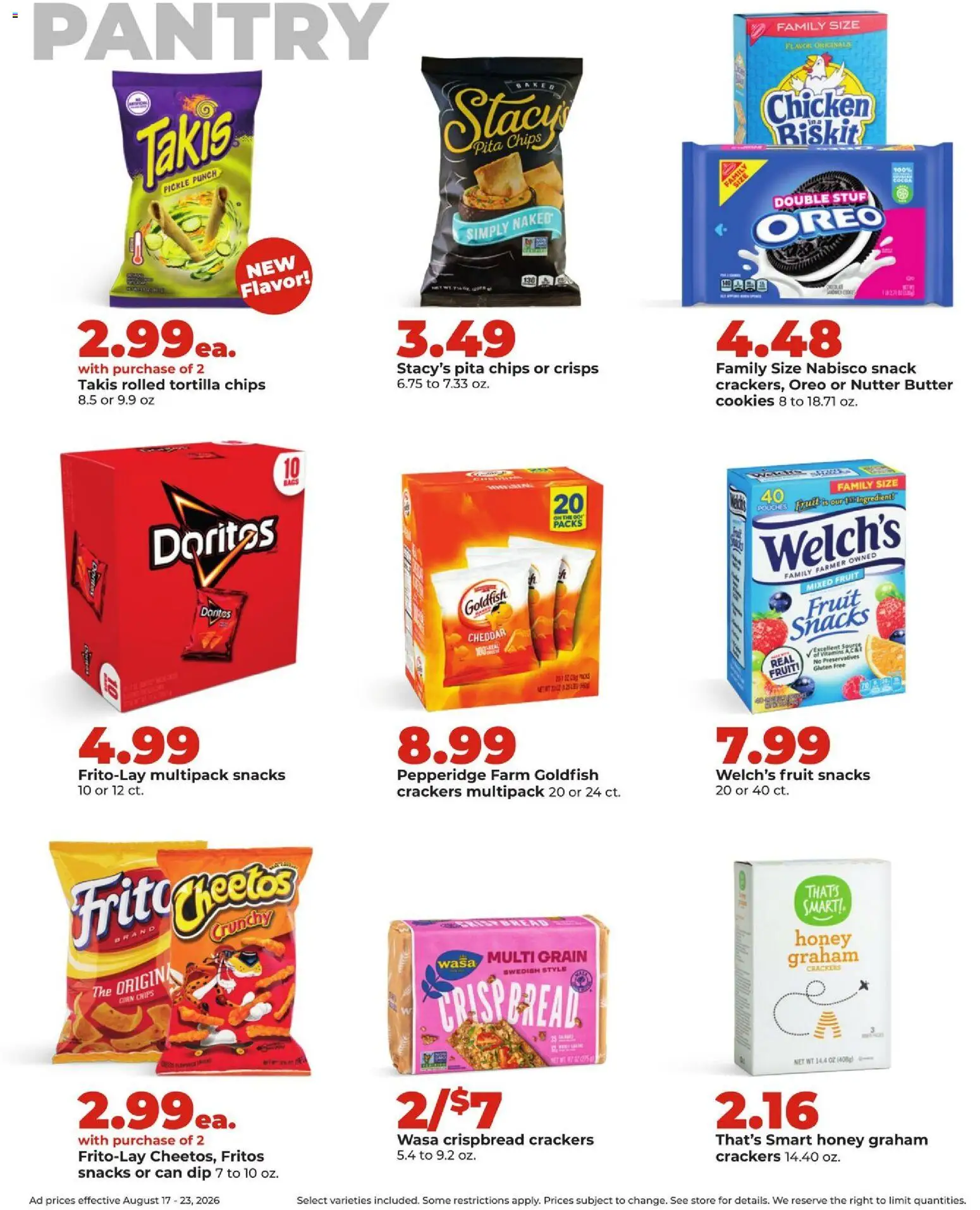 HyVee Weekly Ad - valid from 08/17/2026 | Page: 19 | Products: Crackers, Butter, Cookies, Snacks