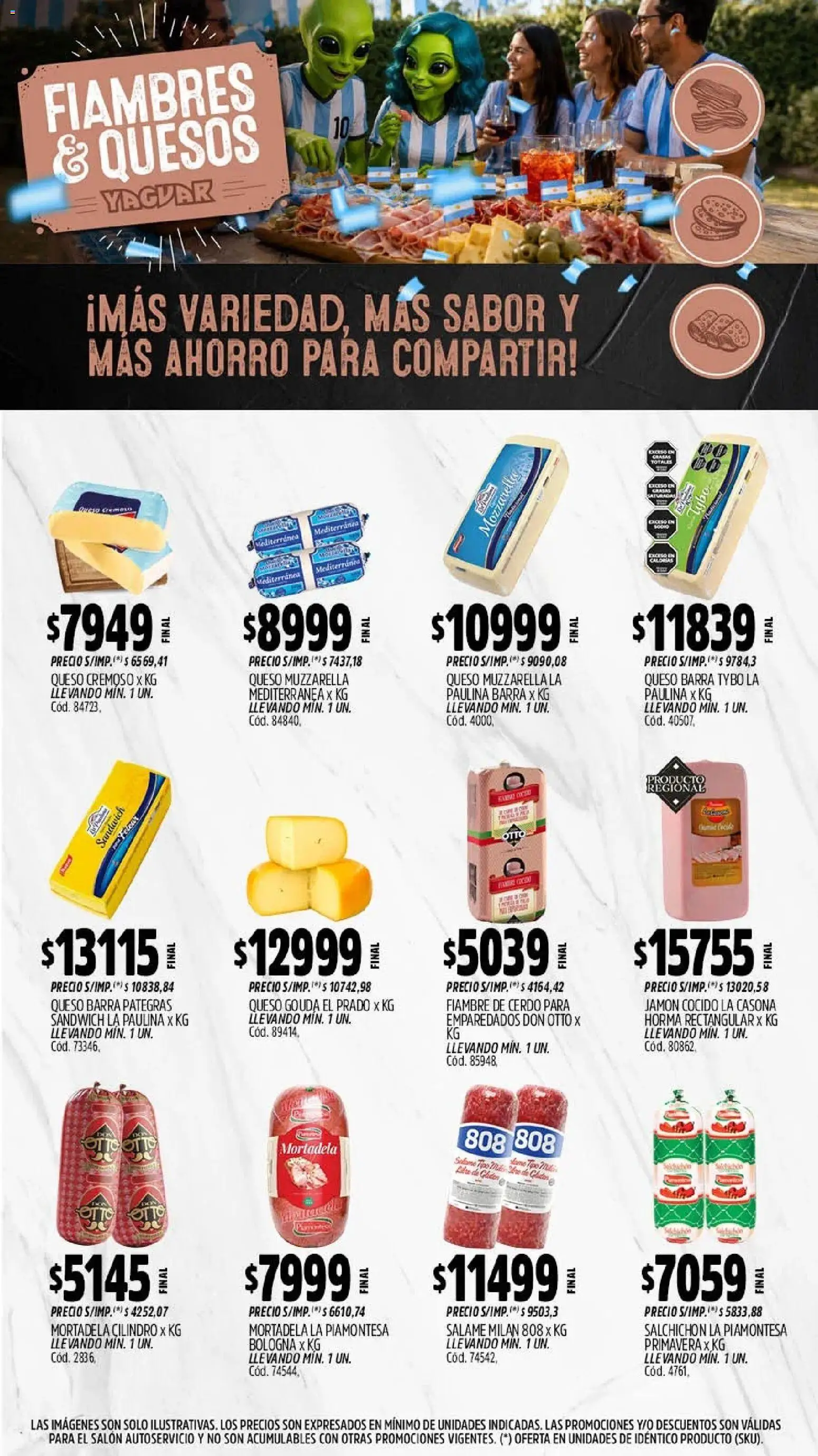 Yaguar - Oferta Semanal Misiones │ válido desde el 13/07/2026 | Página: 7 | Productos: Jamón cocido, Mortadela, Jamón, Salame