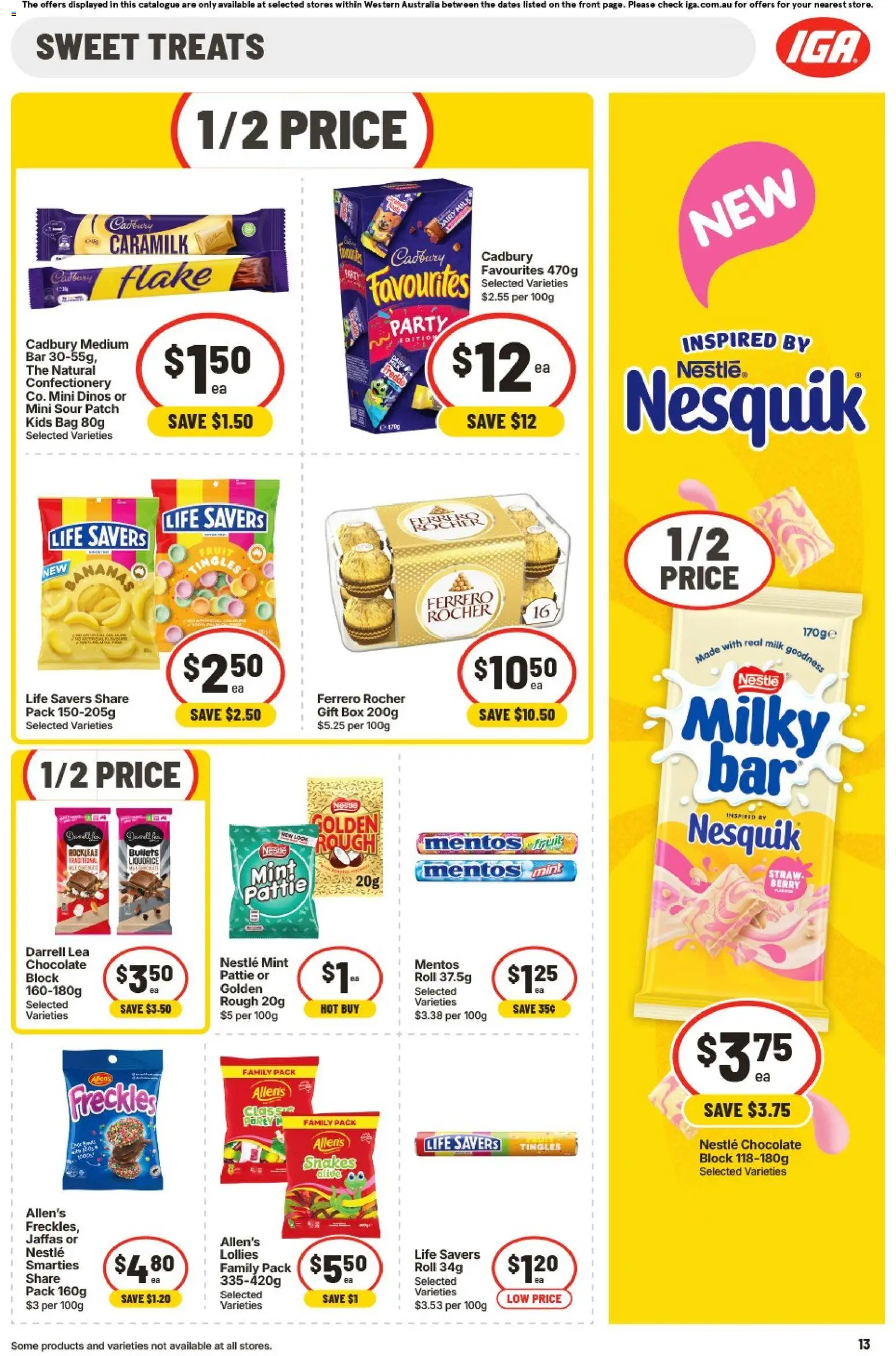 IGA catalogue - valid from 01/07/2026 | Page: 13 | Products: Milk, Chocolate, Lollies, Bag