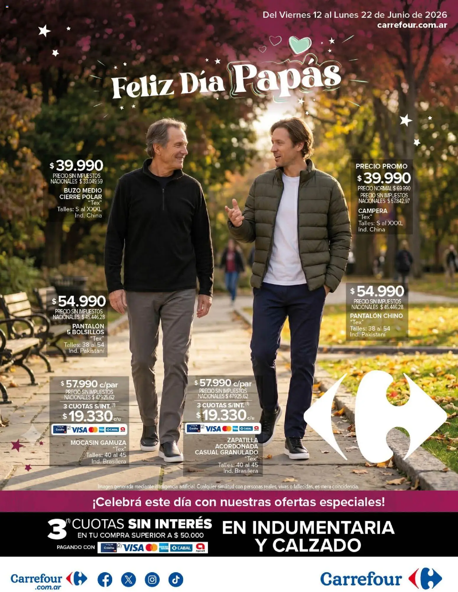 Carrefour - Feliz día Papás │ válido desde el 12.06.2026 | Página: 1 | Productos: Buzo, Campera, Gamuza