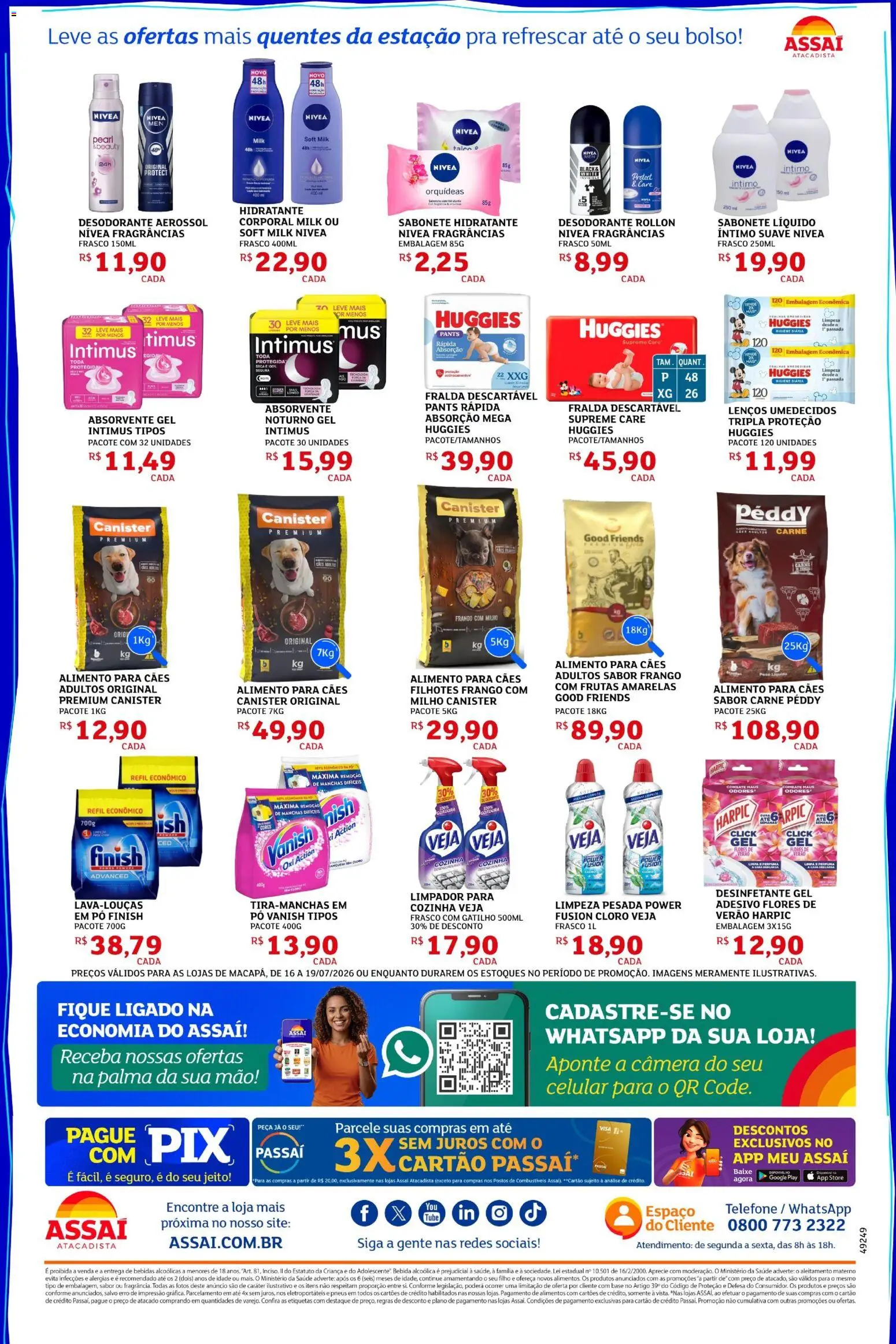 Assaí Atacadista Folheto - válido de 16/07/2026 | Página: 2 | Produtos: Celular, Pó, Bebidas, Sabonete