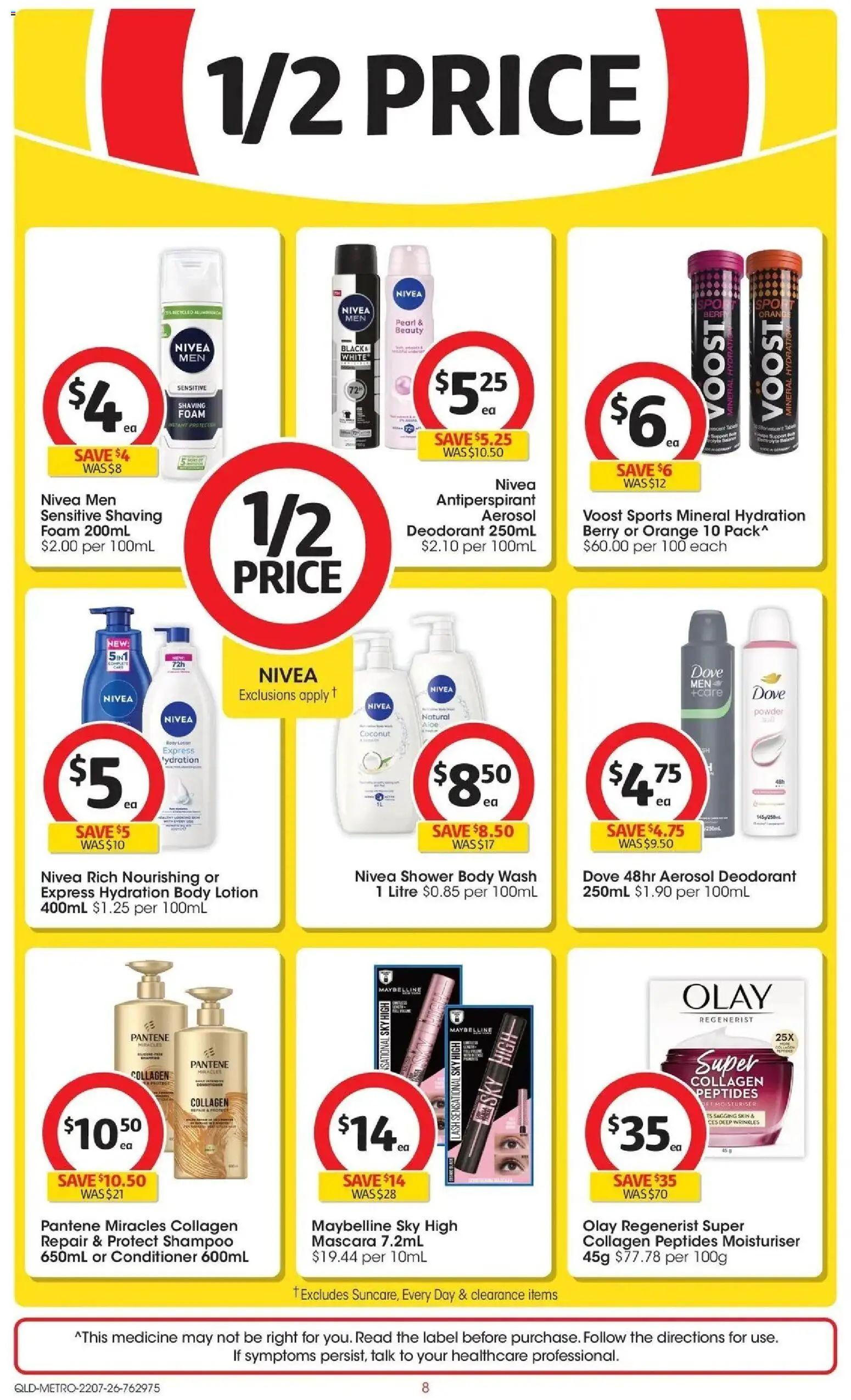 Coles catalogue - valid from 22/07/2026 | Page: 8 | Products: Mascara, Shampoo, Lotion, Deodorant