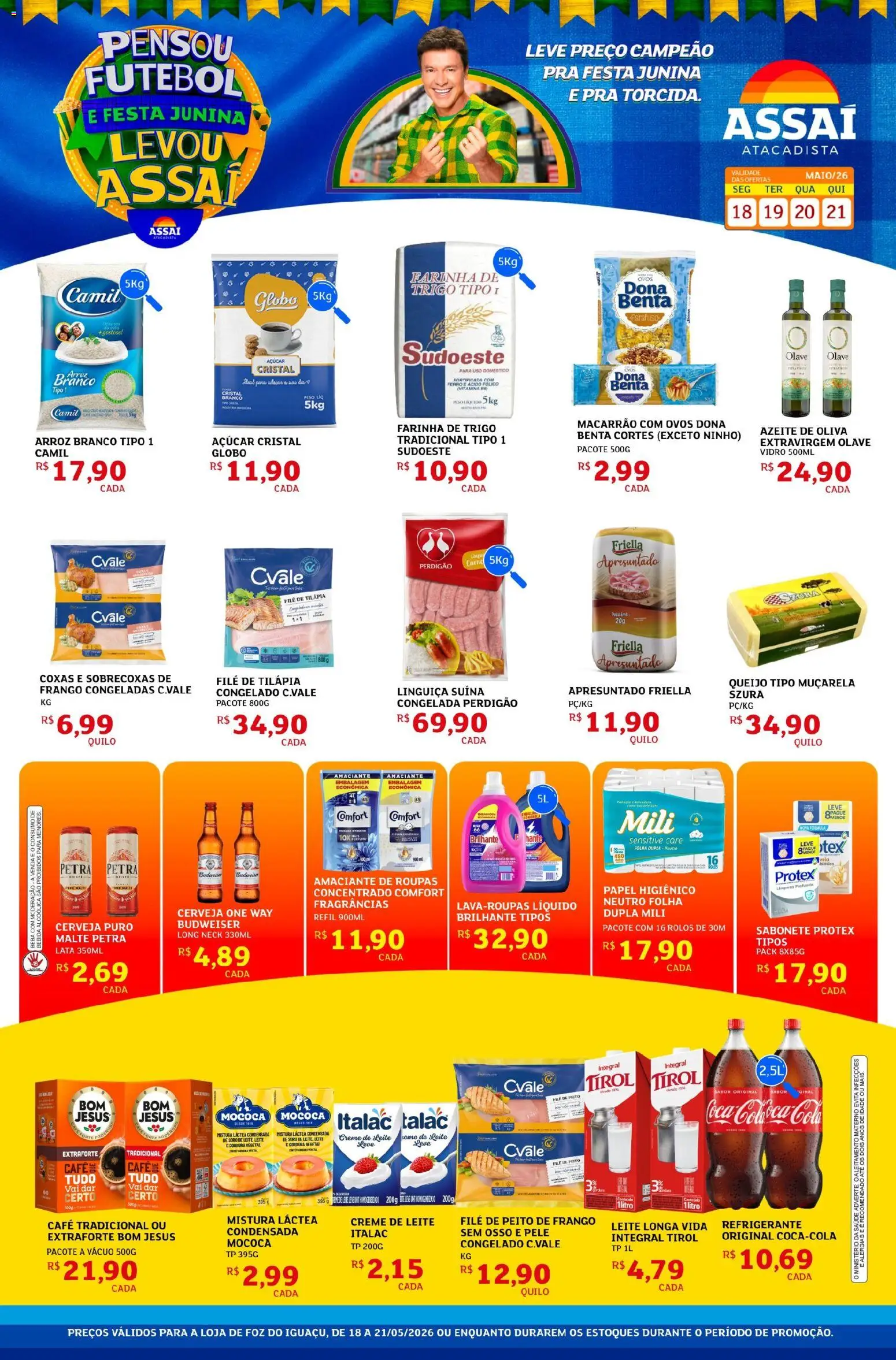 Assaí Atacadista Folheto - válido de 18.05.2026 | Página: 1 | Produtos: Linguiça, Leite, Café, Açúcar