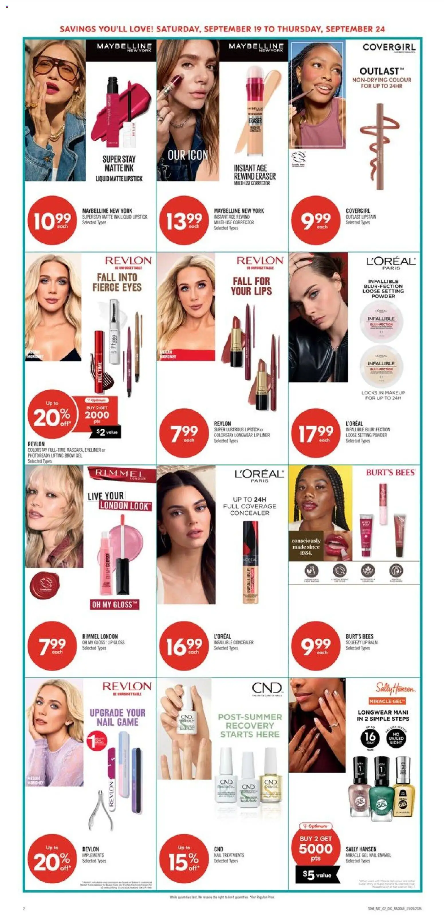 Shoppers flyer valid from Sep 19, 2026 | Page: 15 | Products: Game, Powder, Lip gloss, Lip balm