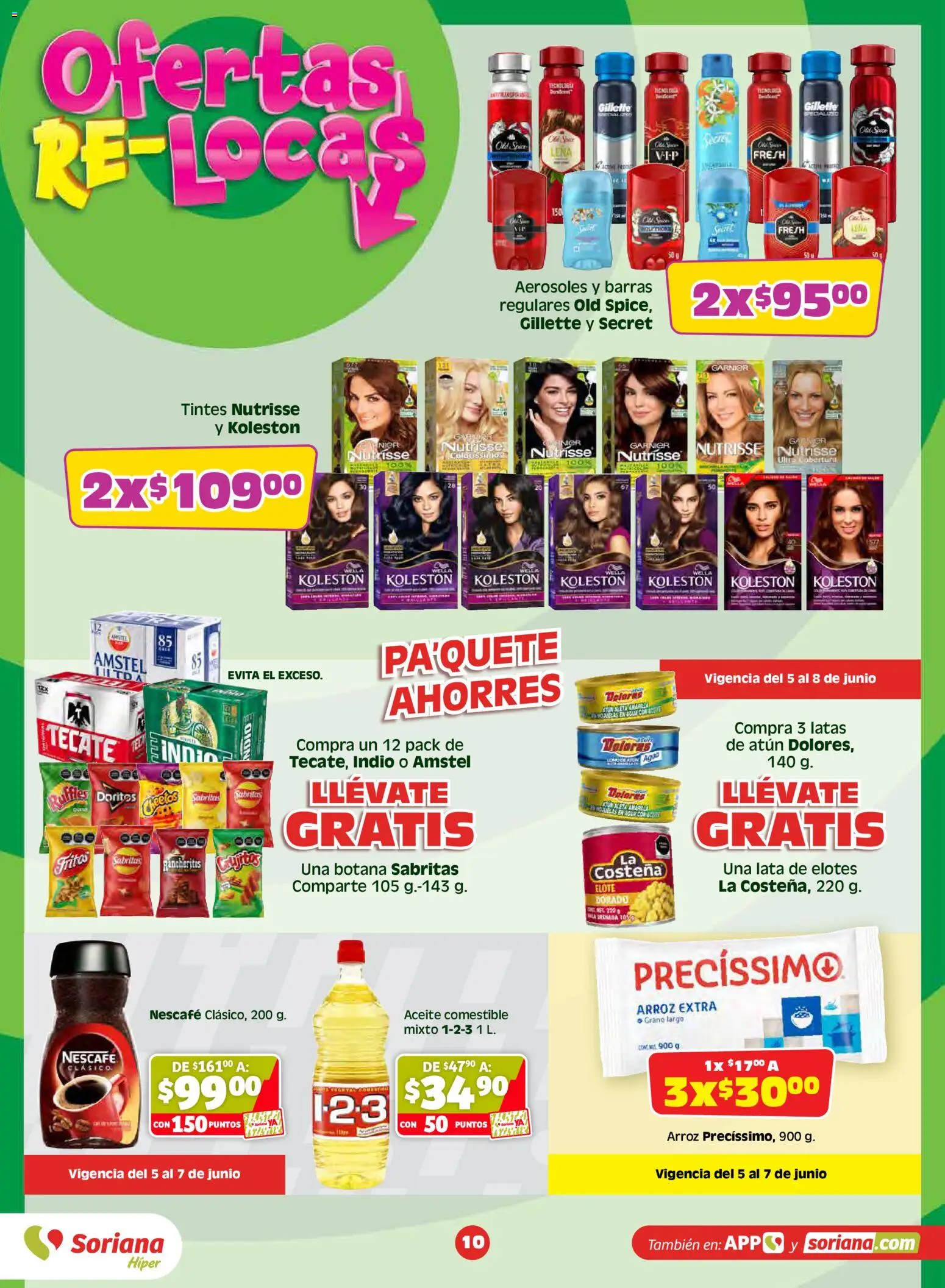 Nuevas ofertas de Soriana válidas en toda la República Mexicana desde el 05.06.2026. ¡Encuentra las mejores ofertas en Soriana Julio Regalado Híper Nacional! | Página: 10 | Productos: Atún, Aceite, Arroz