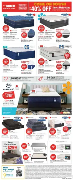Preview of The Brick weekly flyer / circulaire from shop The Brick valid from Jul 30, 2026 | Page: 15 | Products: Fan, Bed, Mattress