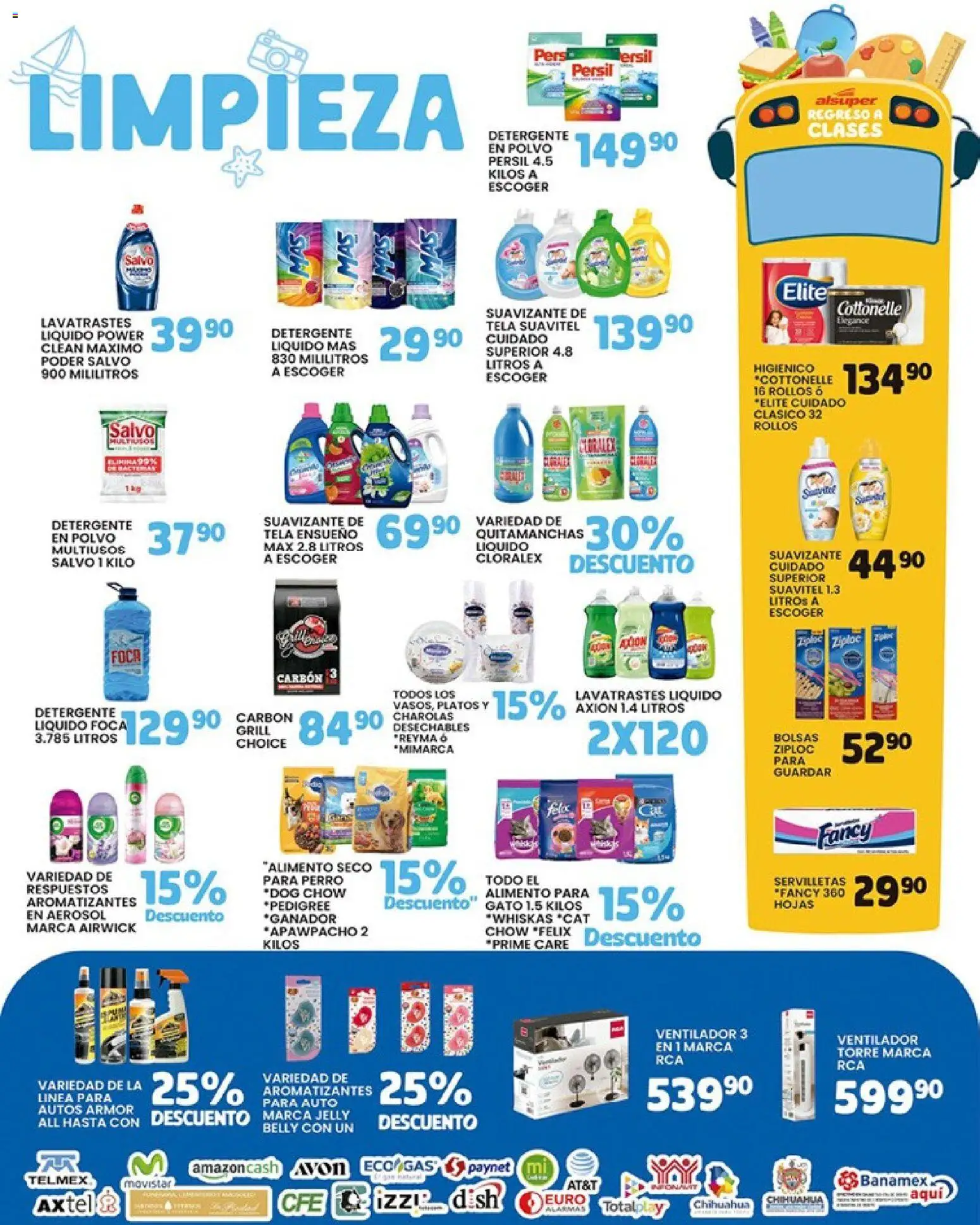 Nuevas ofertas de Alsuper válidas en toda la República Mexicana desde el 14/08/2026. ¡Encuentra las mejores ofertas en Alsuper folleto! | Página: 5 | Productos: Detergente, Ventilador, Suavizante, Servilletas