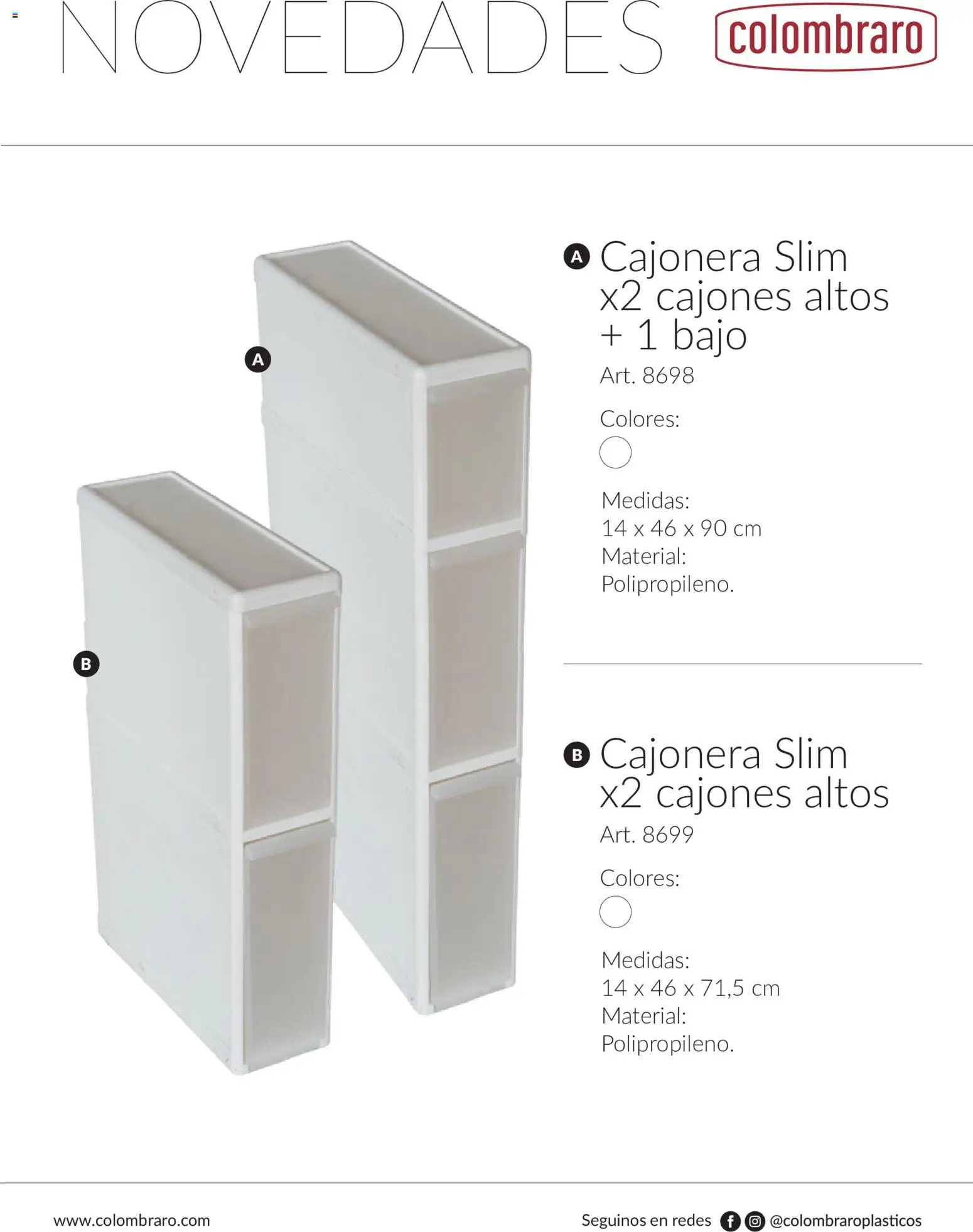Colombraro - Novedades 2026 │ válido desde el 01/09/2026 | Página: 14 | Productos: Cajonera