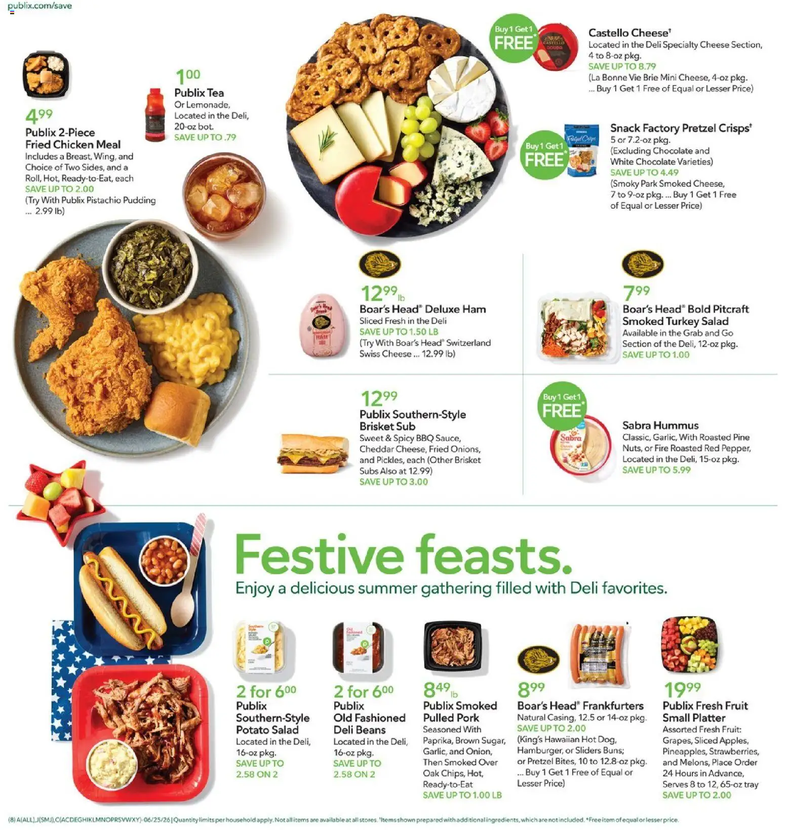 Publix Weekly Ad - valid from 06/24/2026 | Page: 8 | Products: Chocolate, Ham, Pork, Tea