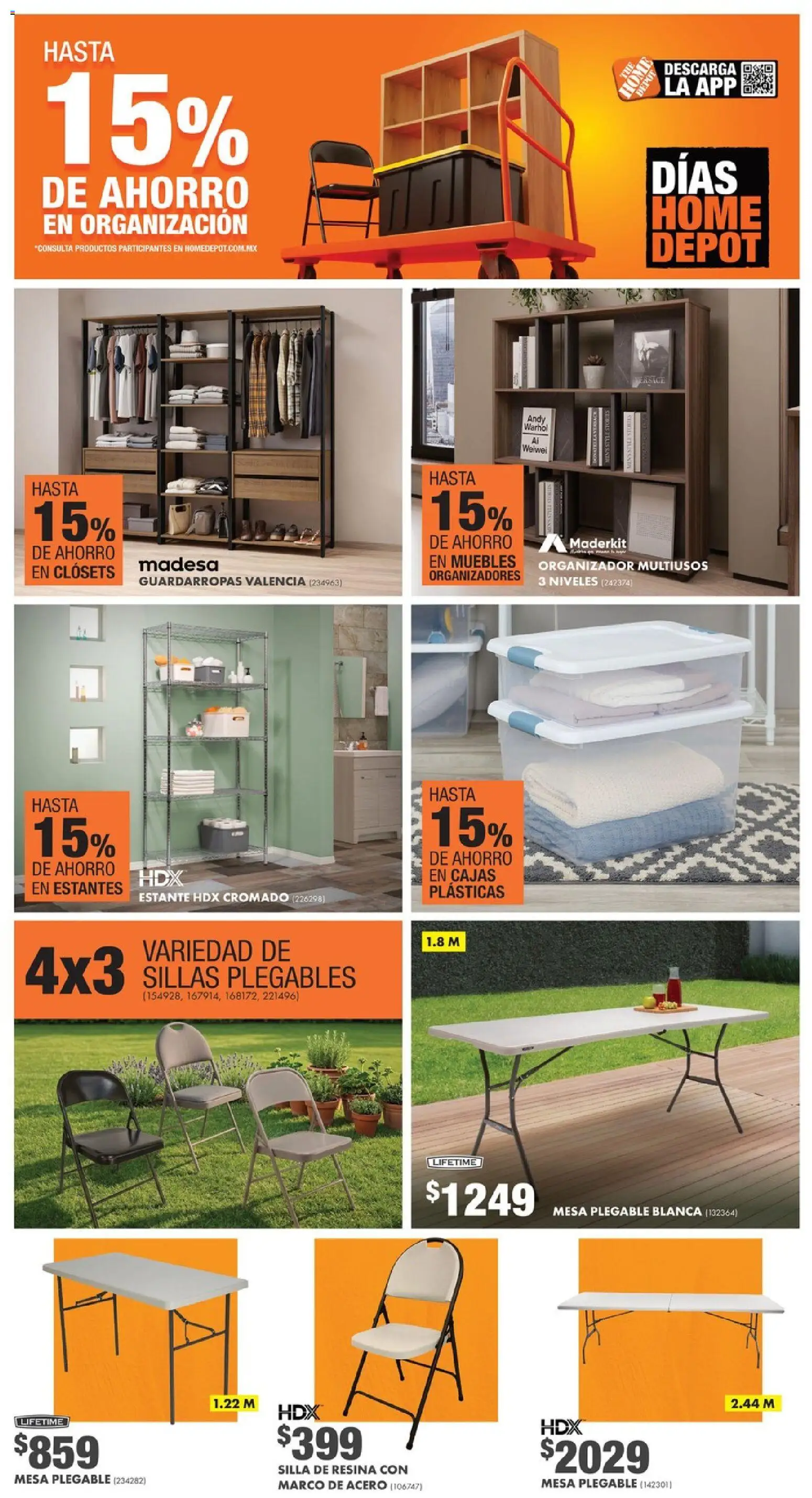 Nuevas ofertas de Home Depot válidas en toda la República Mexicana desde el 14/07/2026. ¡Encuentra las mejores ofertas en Home Depot catálogo! | Página: 6 | Productos: Estante, Silla, Estantes, Mesa